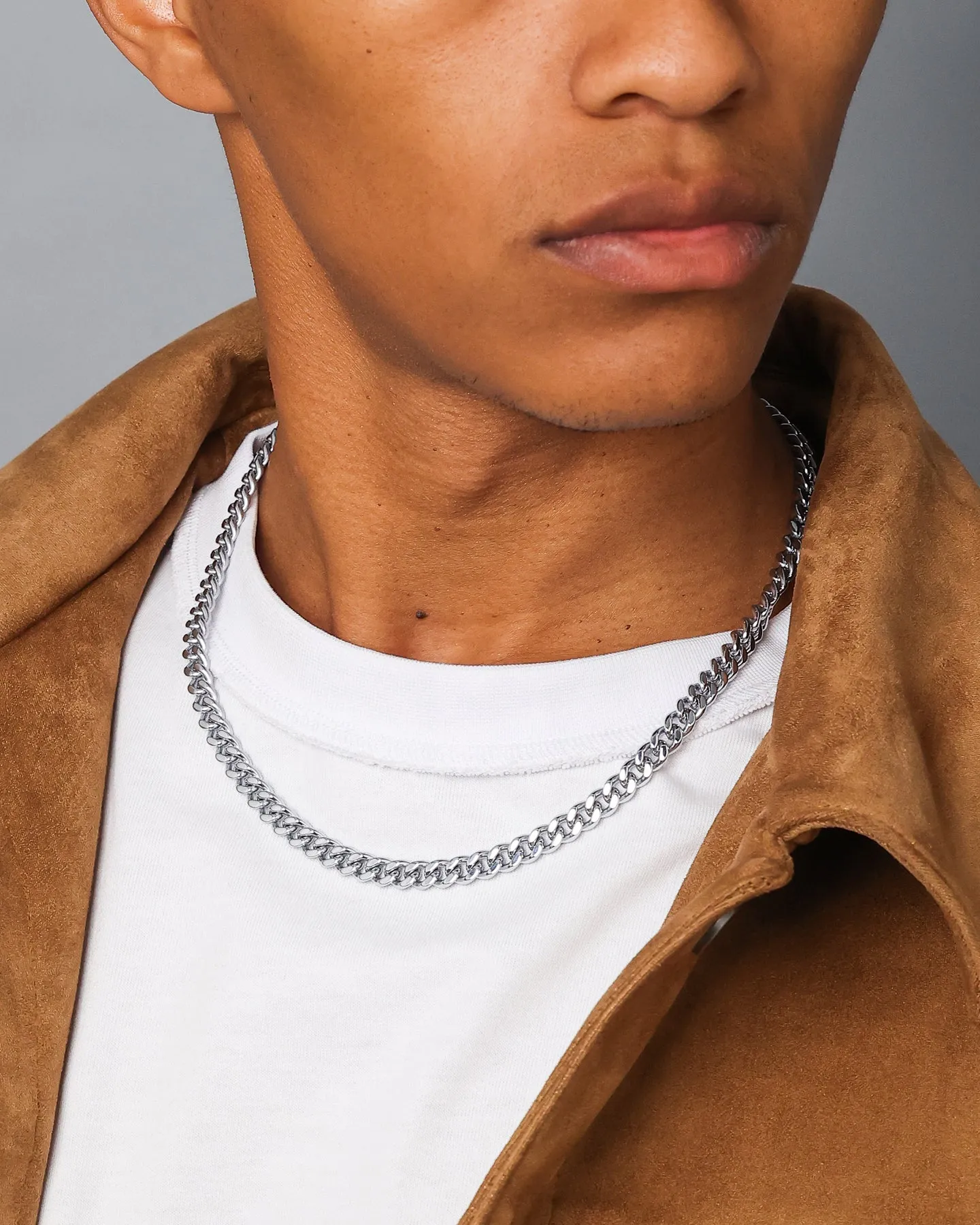 Saint Morta 7mm Cuban Chain White Gold sold by Culture Kings