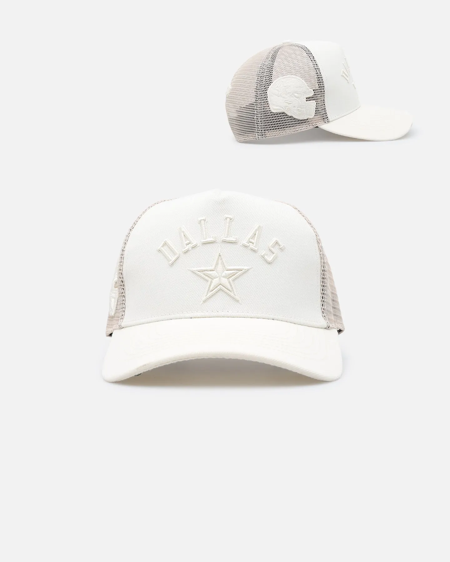 Pro Standard Dallas Cowboys Pinch Front Trucker Snapback Eggshell sold by Culture Kings