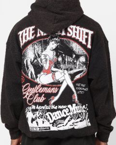 The Night Shift Gentlemen's Club Vintage Hoodie Black Wash sold by Culture Kings