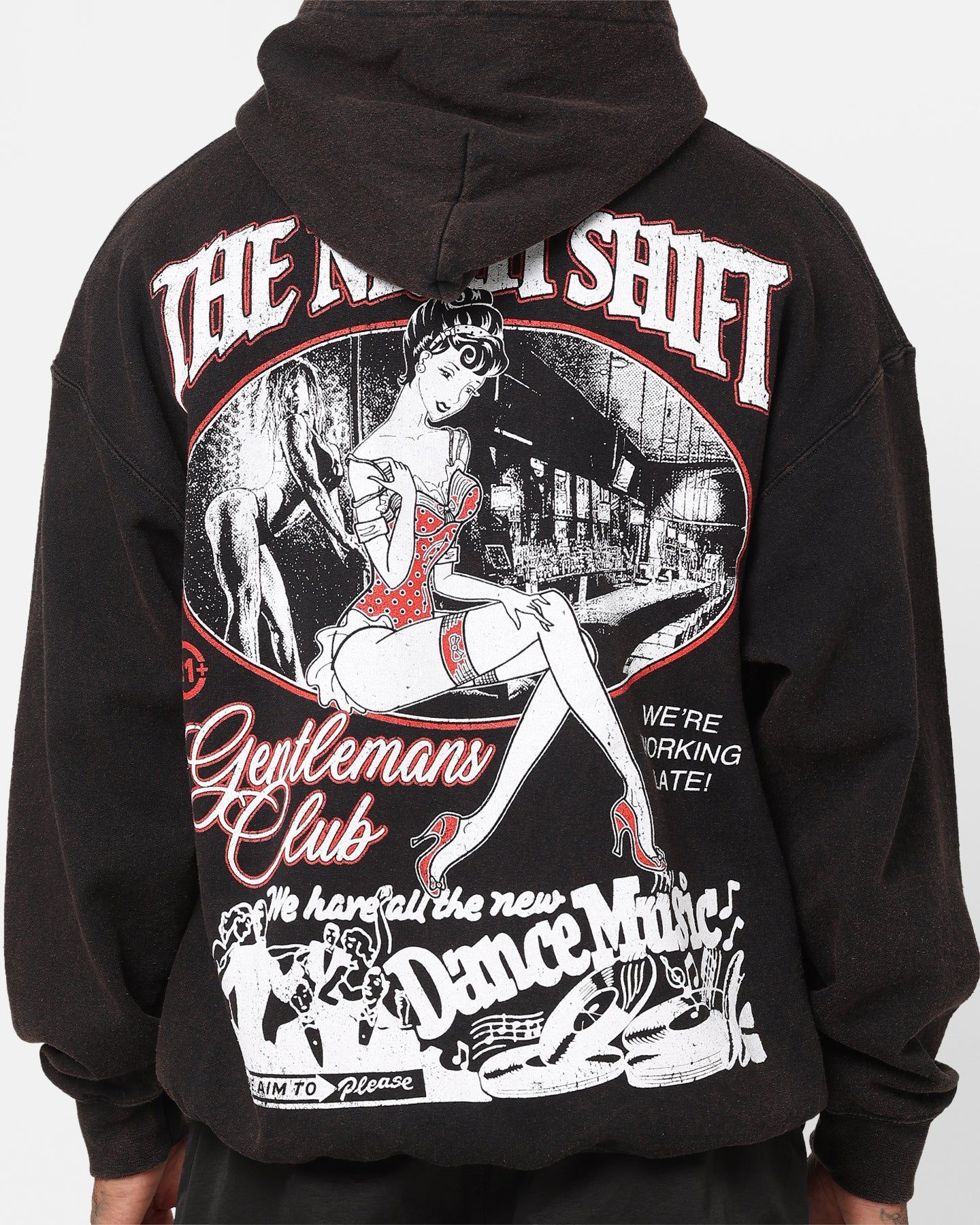 The Night Shift Gentlemen's Club Vintage Hoodie Black Wash sold by Culture Kings product image thumbnail 5