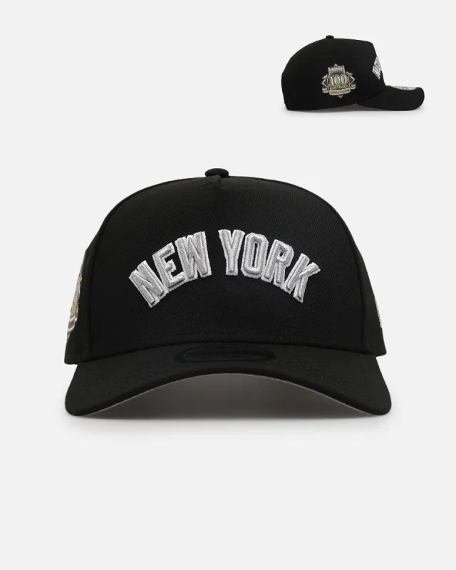 New Era New York Yankees 'Metallic Wordmark' 9FORTY A-Frame Snapback Black sold by Culture Kings