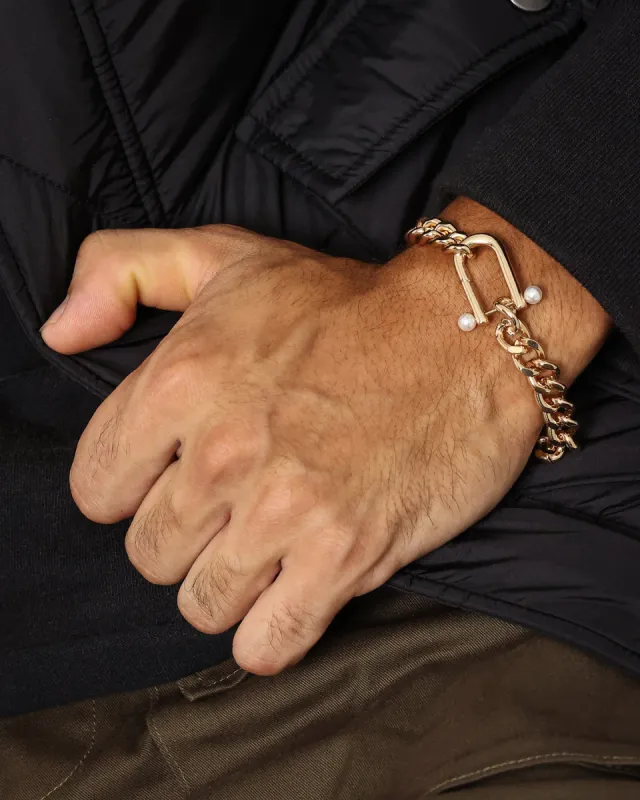 Wild For The Weekend Pearl Clasp Bracelet Gold sold by Culture Kings