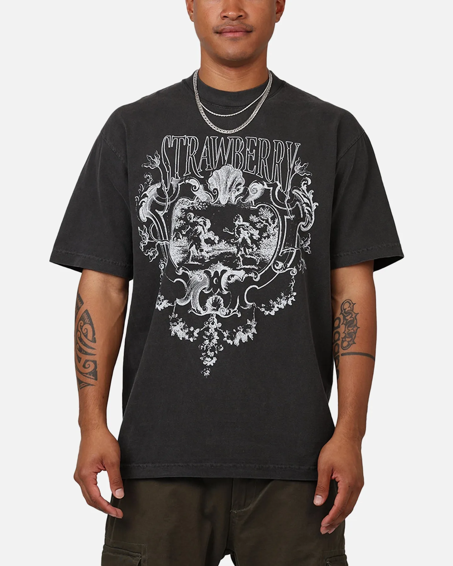 Strawberry Badge T-Shirt Vintage Black sold by Culture Kings