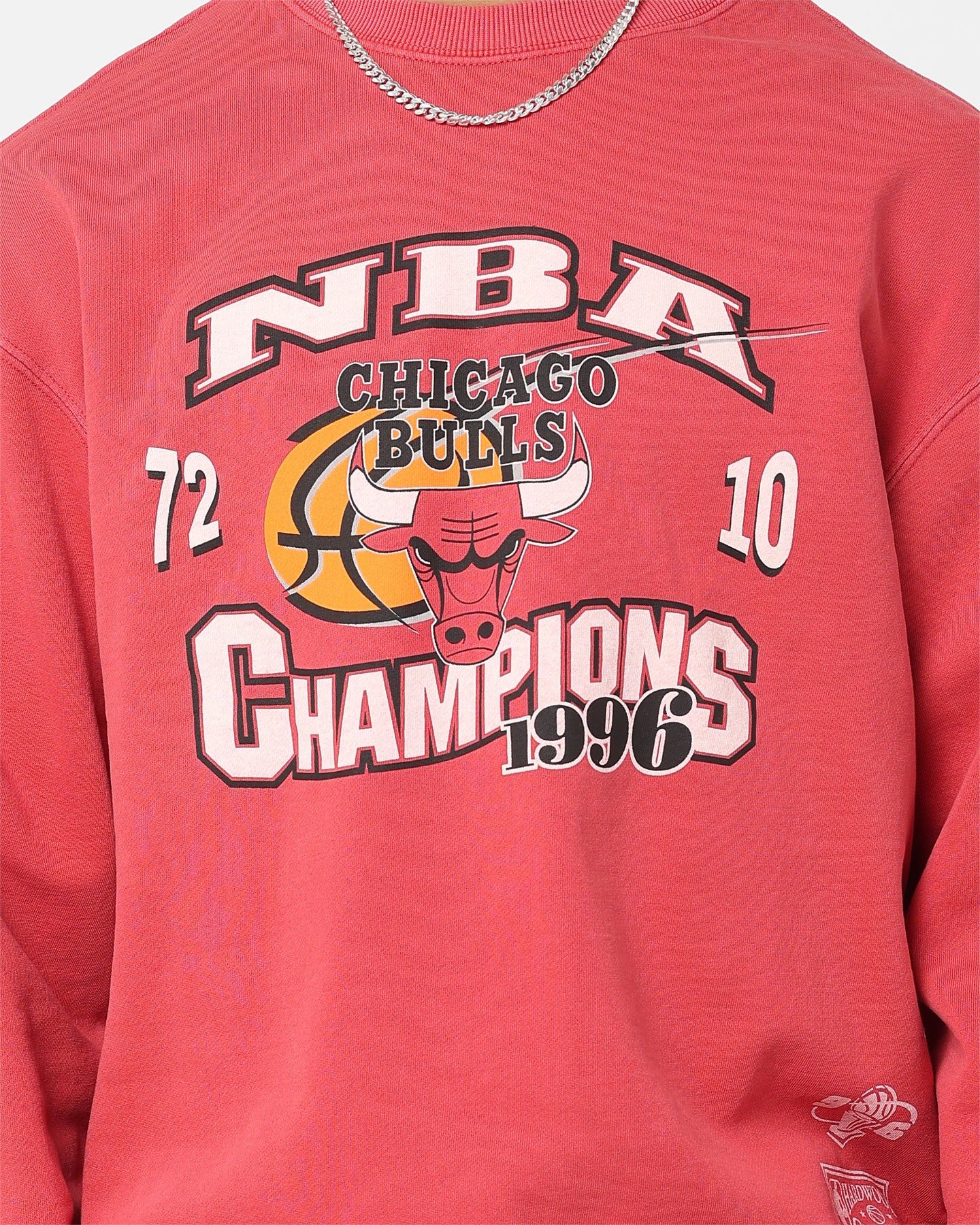 Mitchell & Ness Chicago Bulls 1996 Champions Crewneck Faded Red sold by Culture Kings product image thumbnail 3