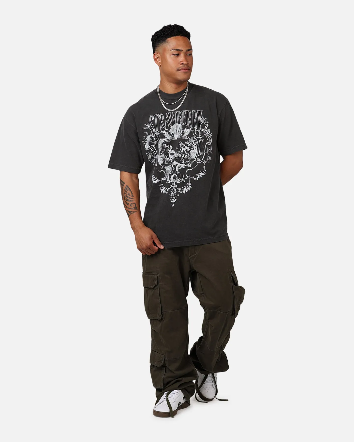 Strawberry Badge T-Shirt Vintage Black sold by Culture Kings product image thumbnail 3