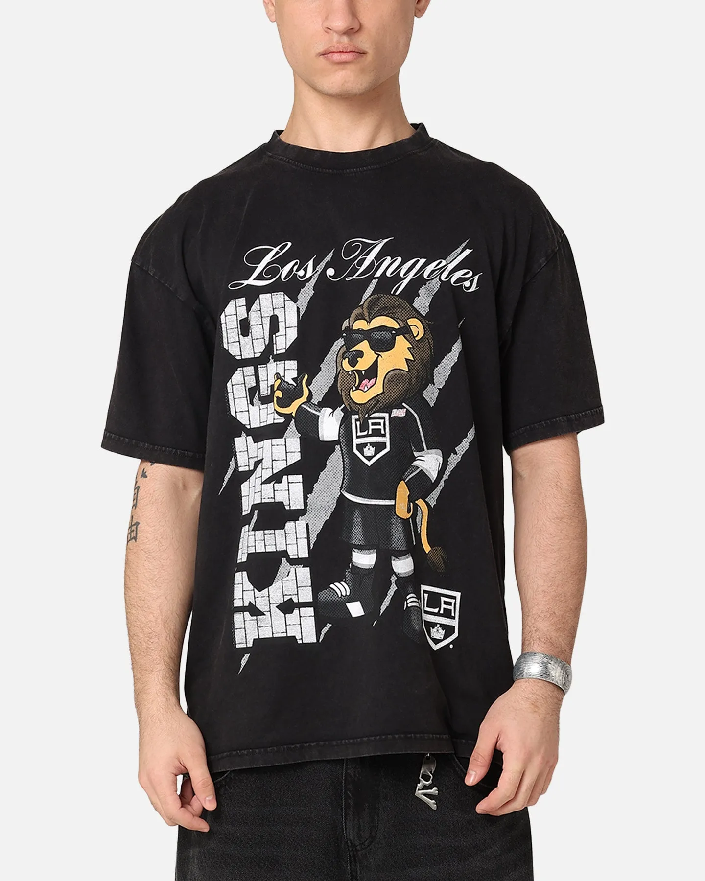 Culture Kings Los Angeles Kings Heavy T-Shirt Black Acidwash sold by Culture Kings