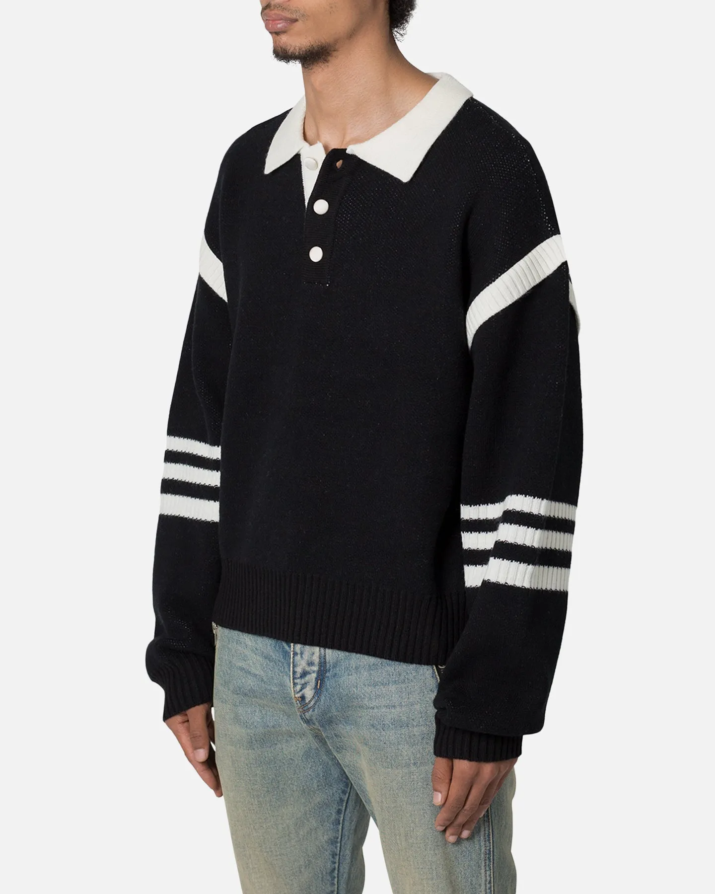 MNML Polo Knit Sweater Black/White sold by Culture Kings product image thumbnail 2