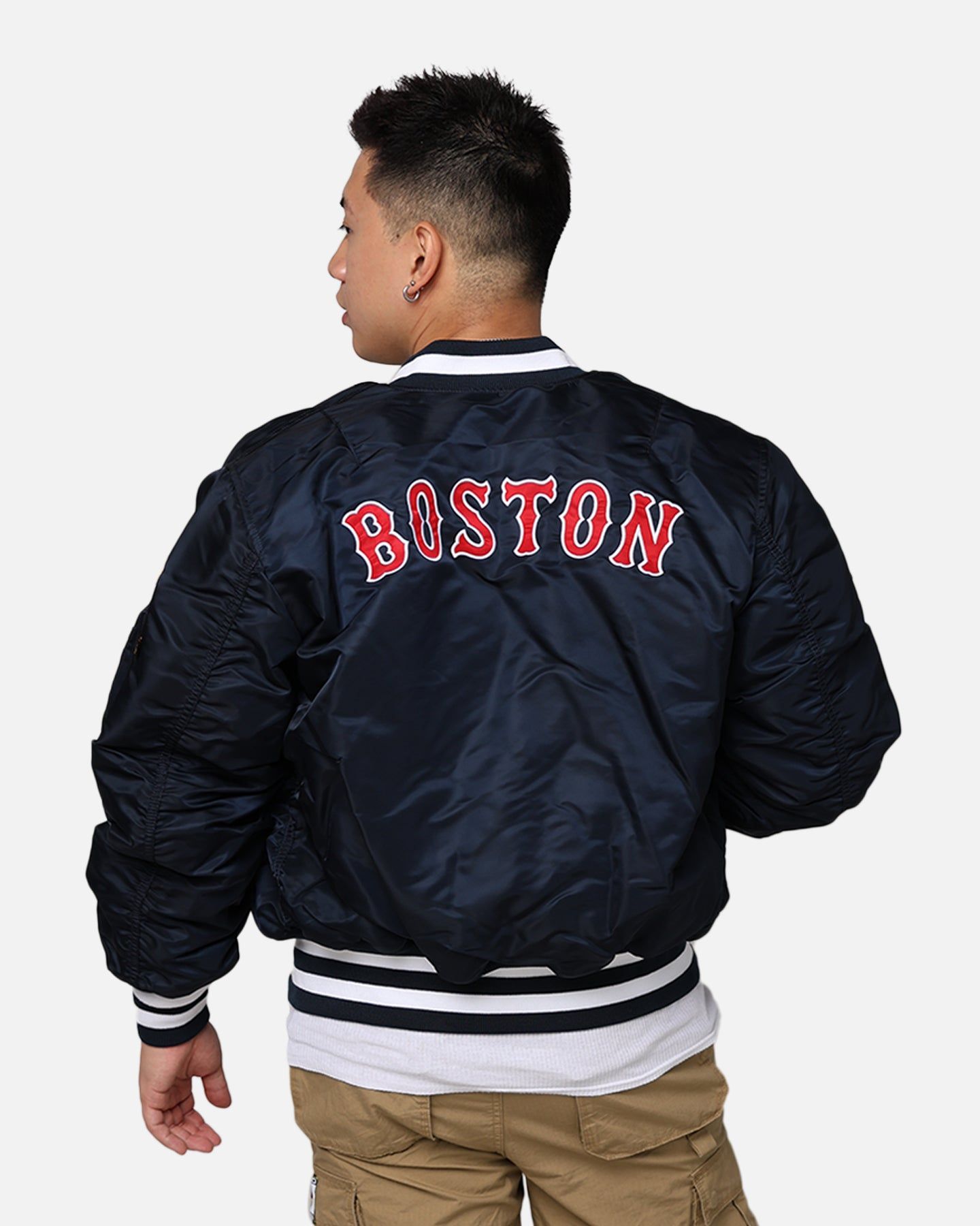 New Era X Alpha Series X MLB Boston Red Sox MA-1 Bomber Jacket Navy sold by Culture Kings product image thumbnail 2