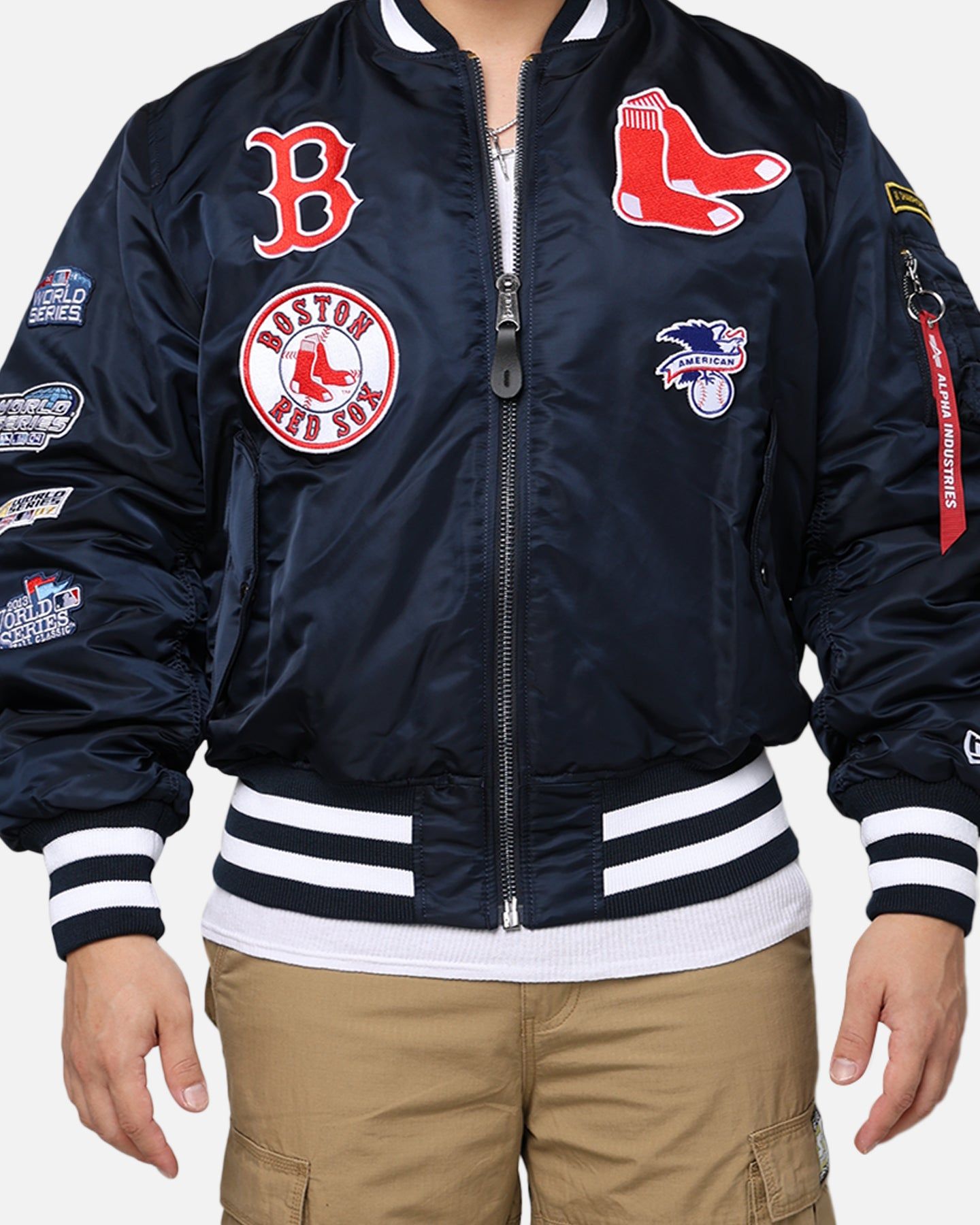 New Era X Alpha Series X MLB Boston Red Sox MA-1 Bomber Jacket Navy sold by Culture Kings product image thumbnail 4