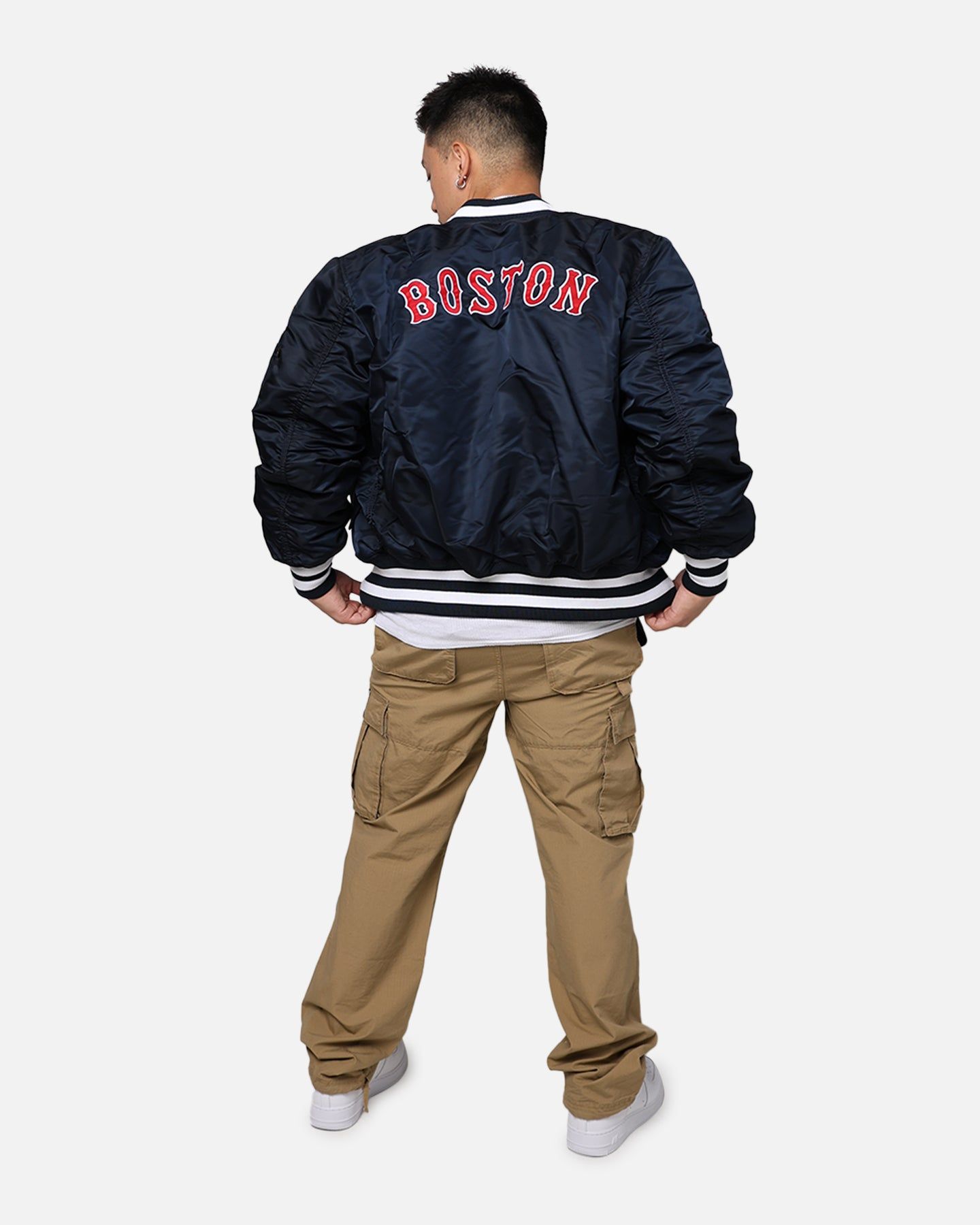 New Era X Alpha Series X MLB Boston Red Sox MA-1 Bomber Jacket Navy sold by Culture Kings product image thumbnail 3