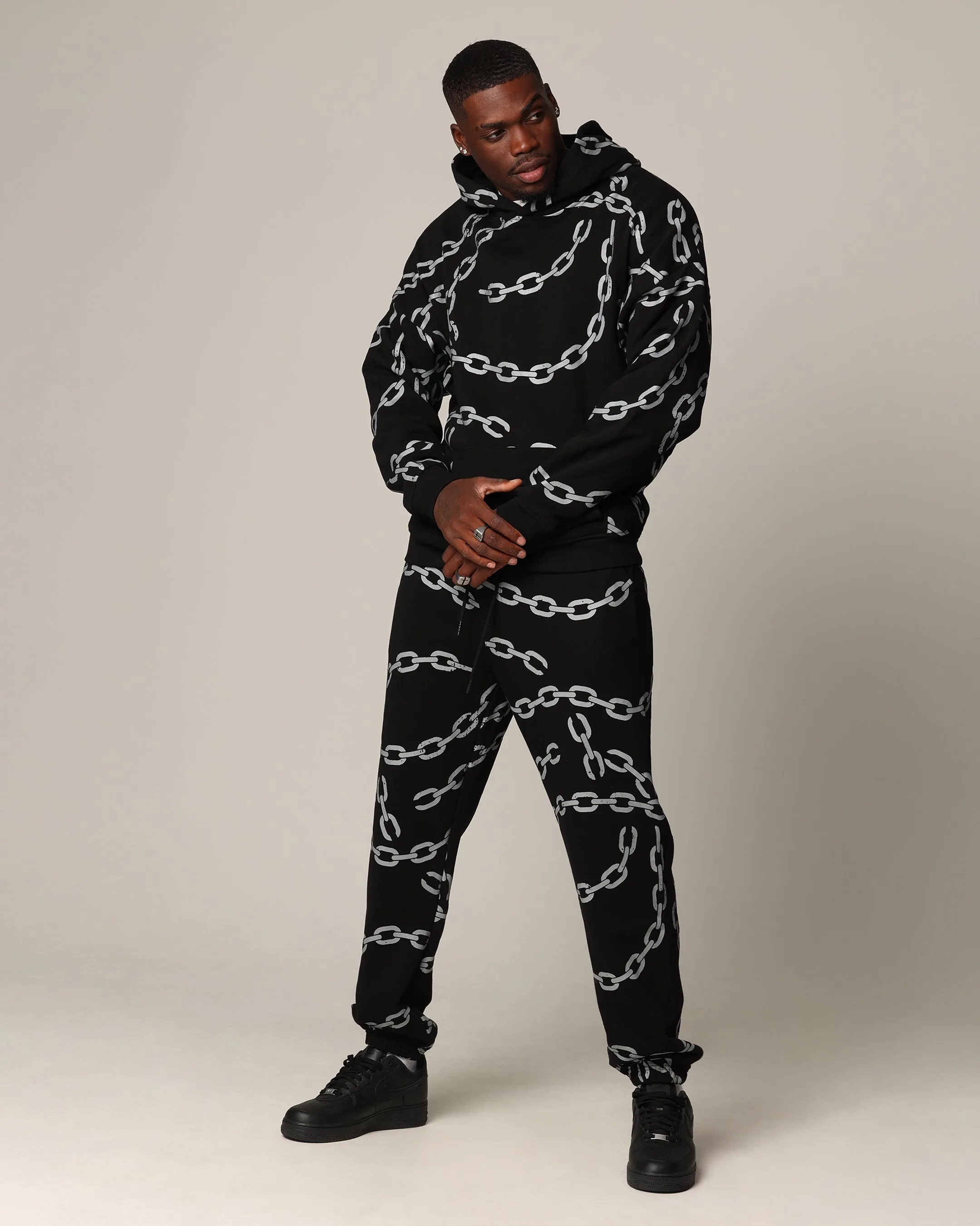 Saint Morta Chain Sweatpants Black/Black sold by Culture Kings product image thumbnail 2