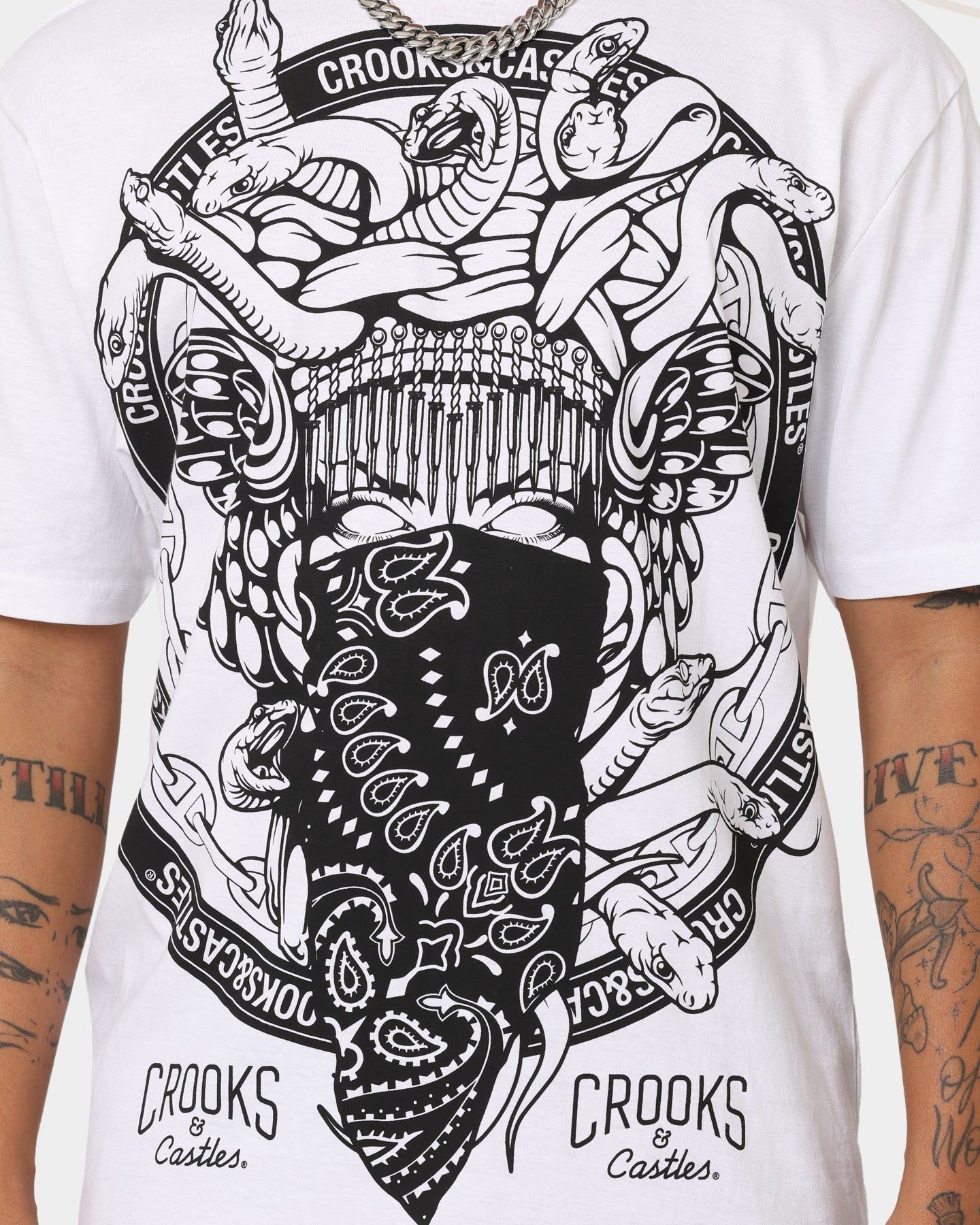 Crooks & Castles Coat Of Arms Short Sleeve T-Shirt White sold by Culture Kings product image thumbnail 3