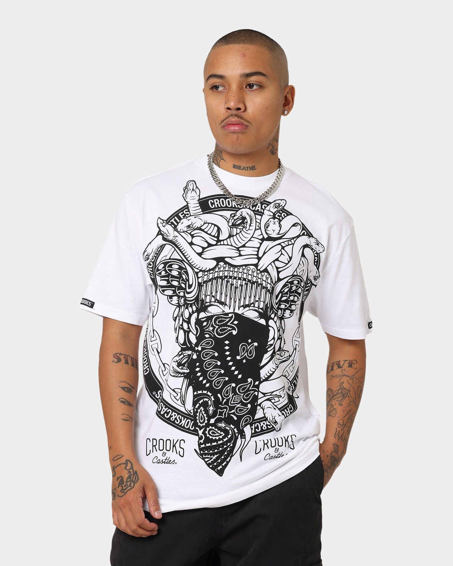 Crooks & Castles Coat Of Arms Short Sleeve T-Shirt White sold by Culture Kings