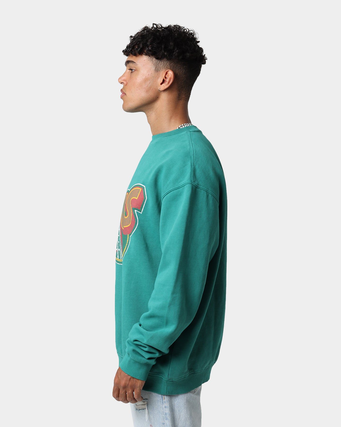Mitchell & Ness Seattle Supersonics Vintage HWC Big LG Crewneck Faded Green sold by Culture Kings product image thumbnail 5
