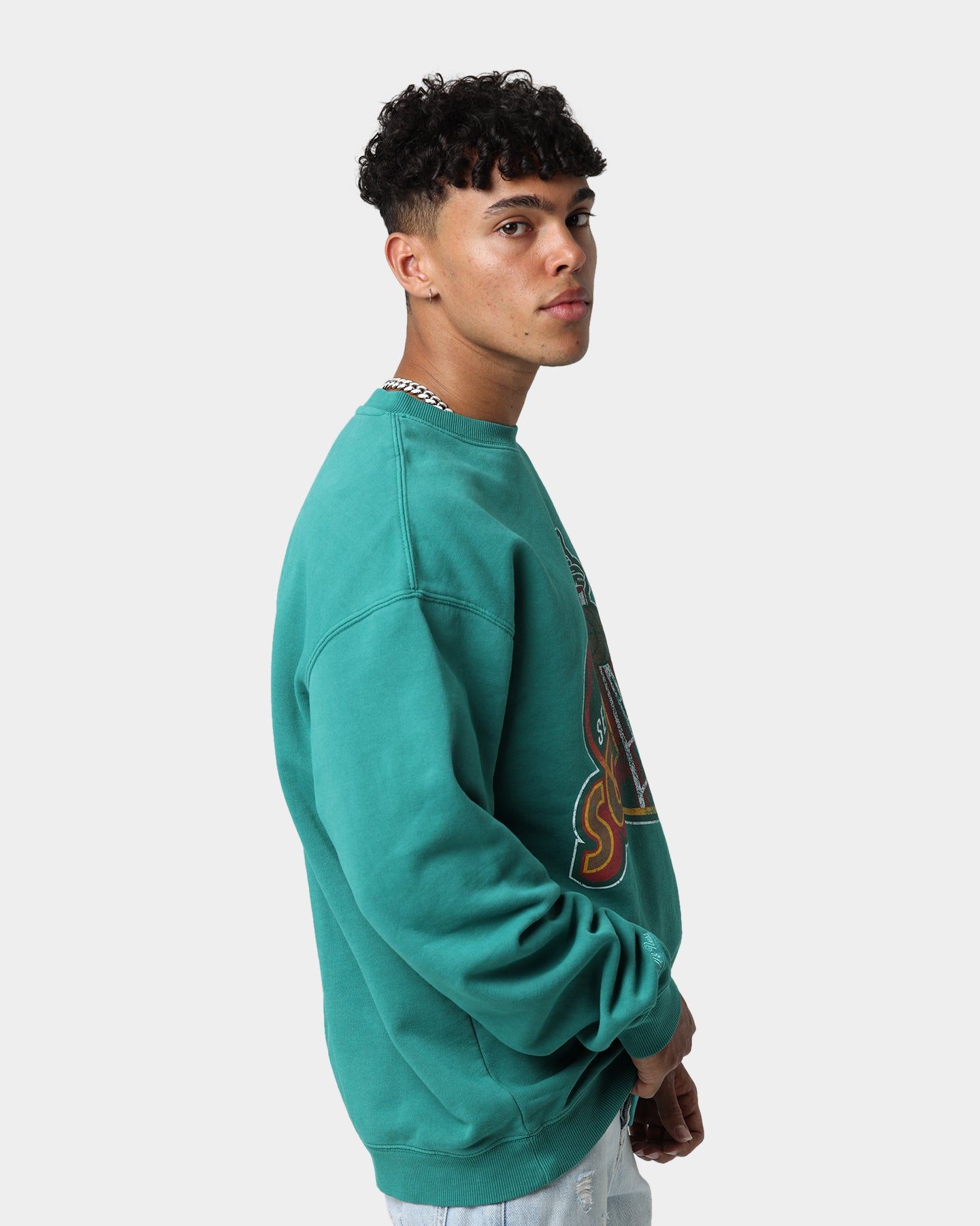 Mitchell & Ness Seattle Supersonics Vintage HWC Big LG Crewneck Faded Green sold by Culture Kings product image thumbnail 4