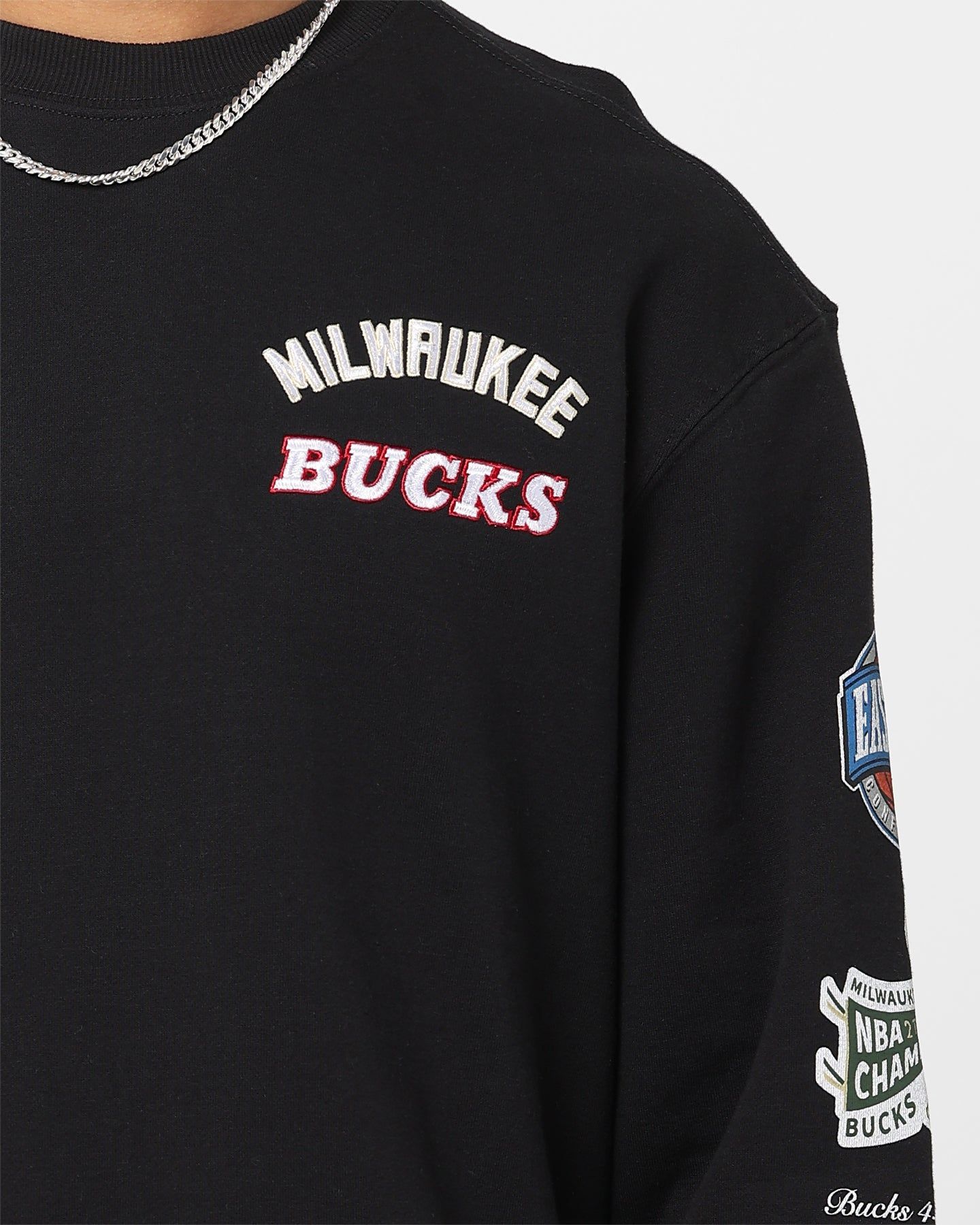 Mitchell & Ness Milwaukee Bucks Conference Crewneck Black sold by Culture Kings product image thumbnail 3