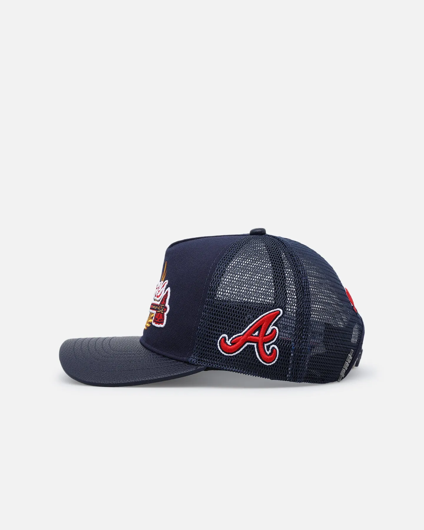 Pro Standard Atlanta Braves Fast Lane Logo Wool Trucker Strapback Midnight Navy sold by Culture Kings product image thumbnail 5