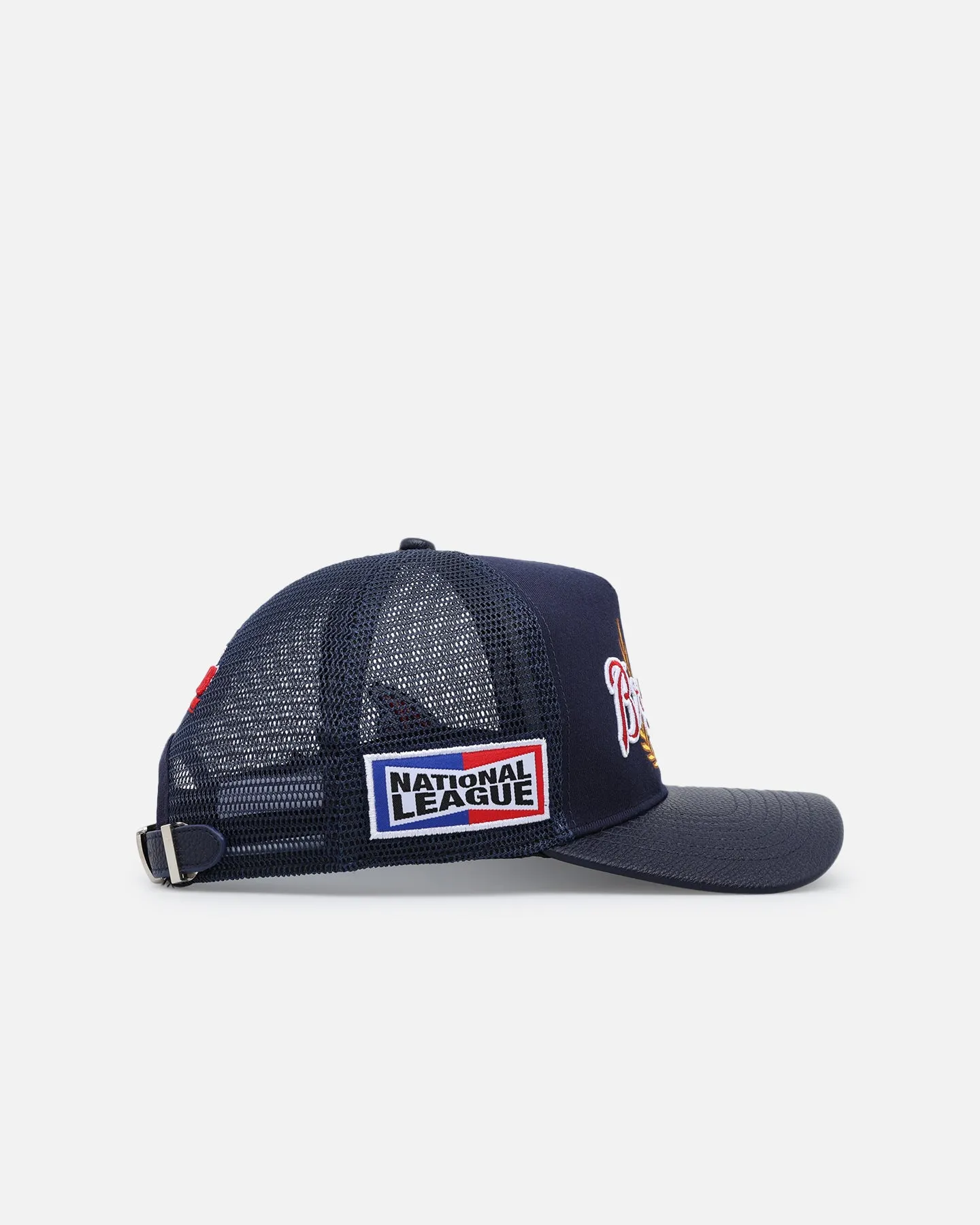 Pro Standard Atlanta Braves Fast Lane Logo Wool Trucker Strapback Midnight Navy sold by Culture Kings product image thumbnail 4