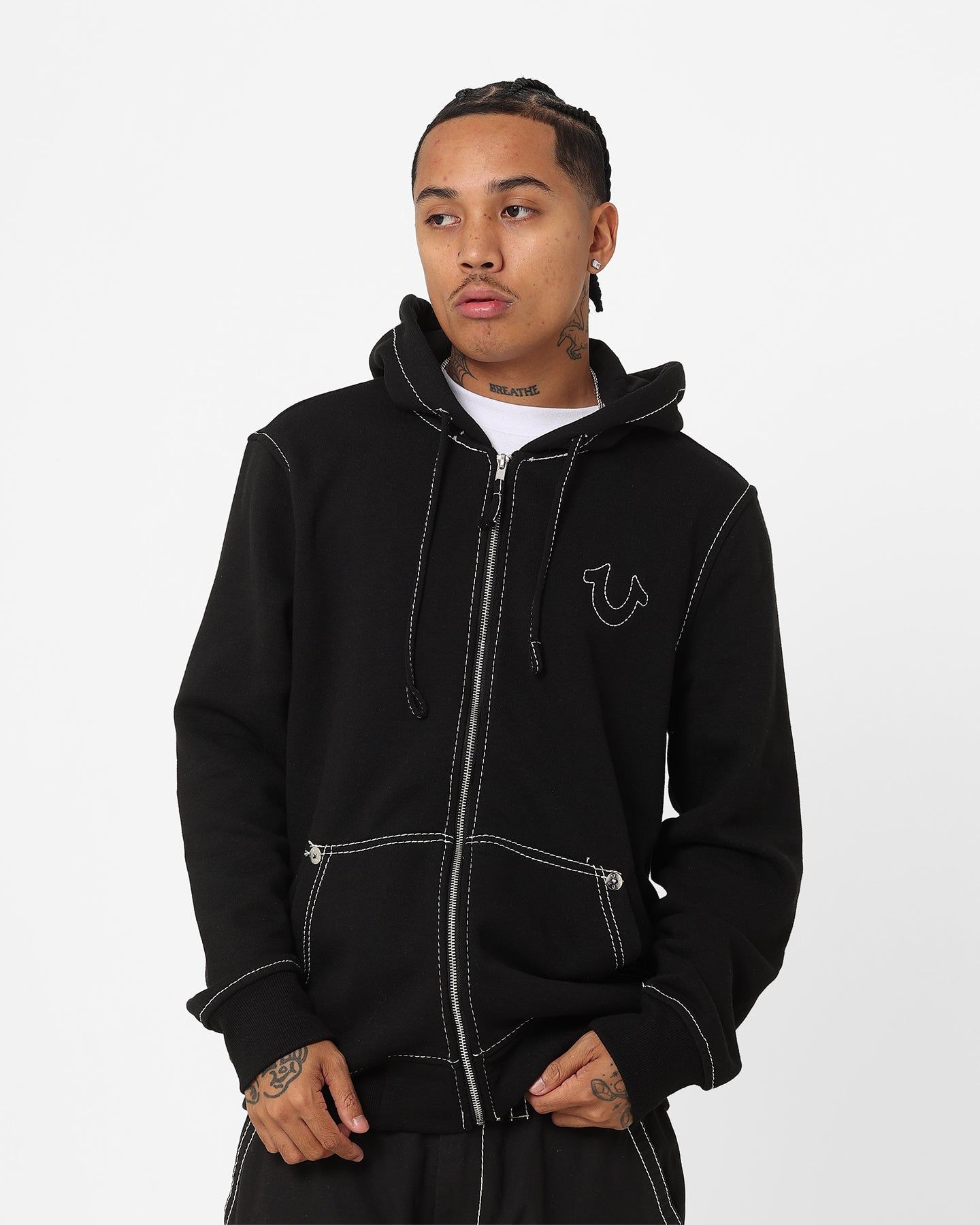 True Religion Big T Zip Thru Jacket Jet Black sold by Culture Kings product image thumbnail 2