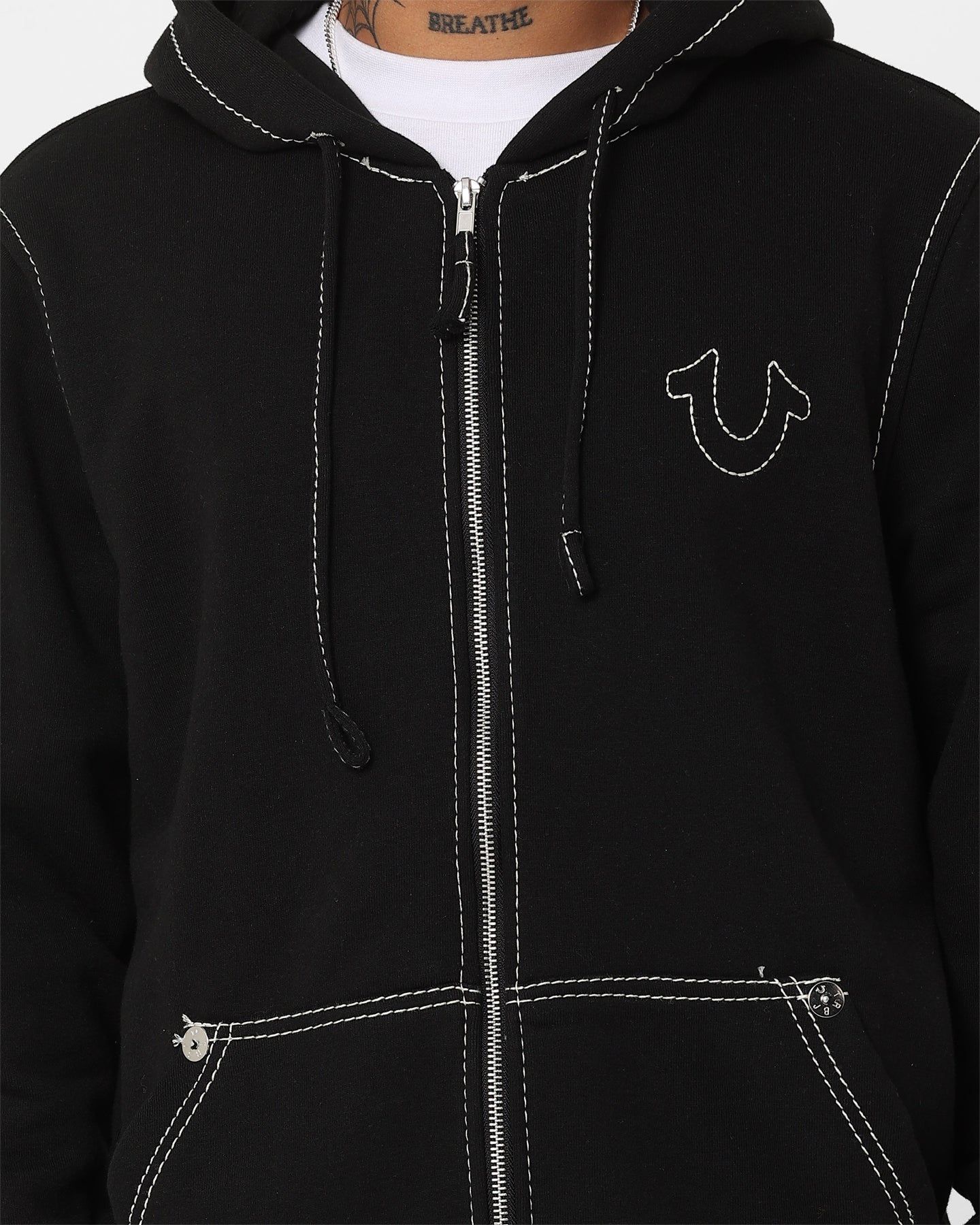 True Religion Big T Zip Thru Jacket Jet Black sold by Culture Kings product image thumbnail 4