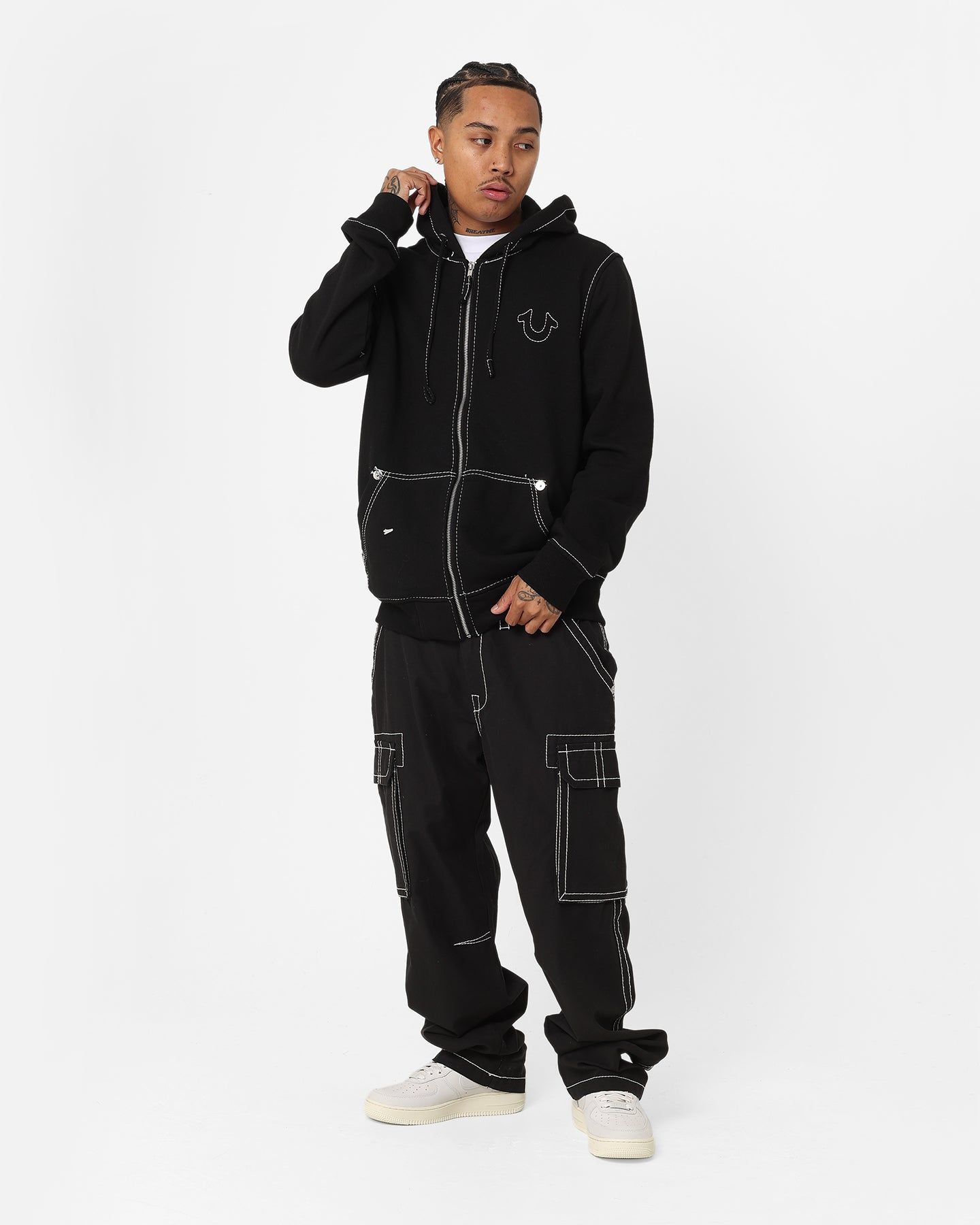 True Religion Big T Zip Thru Jacket Jet Black sold by Culture Kings product image thumbnail 8