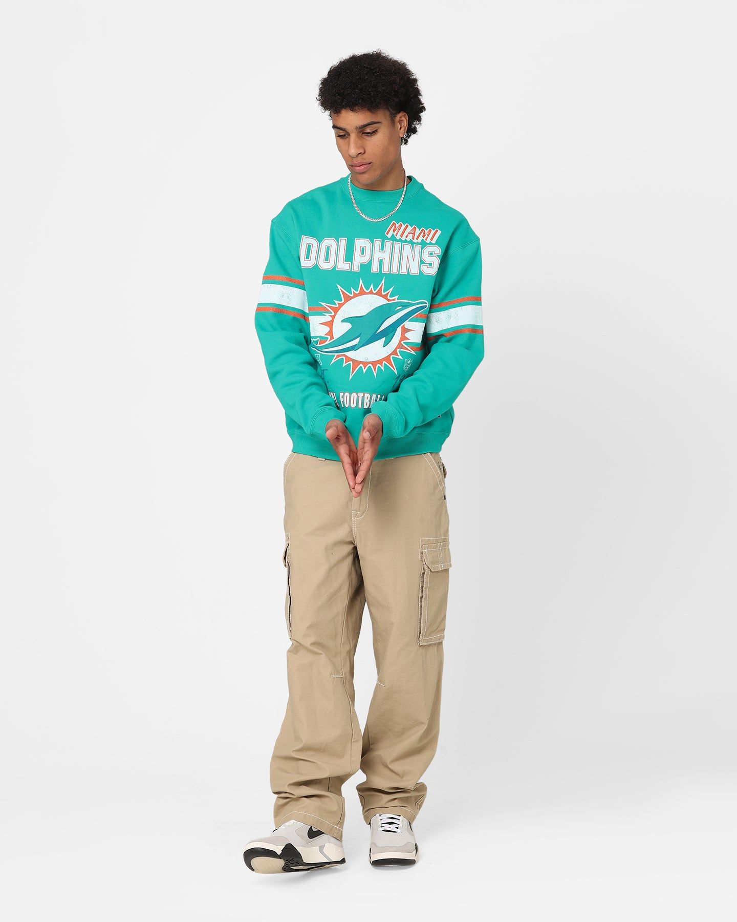 Majestic Athletic Miami Dolphins Stripe Crest Crewneck Faded Teal sold by Culture Kings product image thumbnail 2