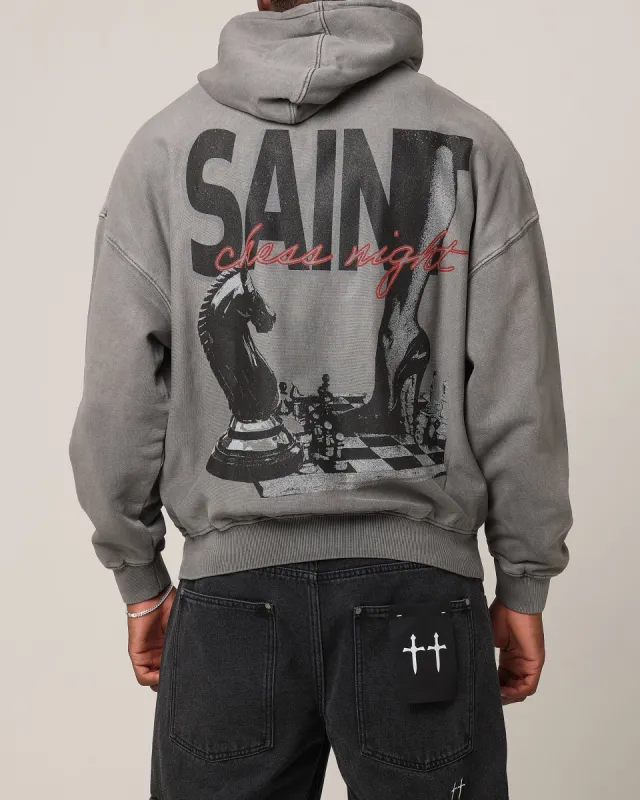Saint Morta Chess Night Hoodie Washed Charcoal sold by Culture Kings