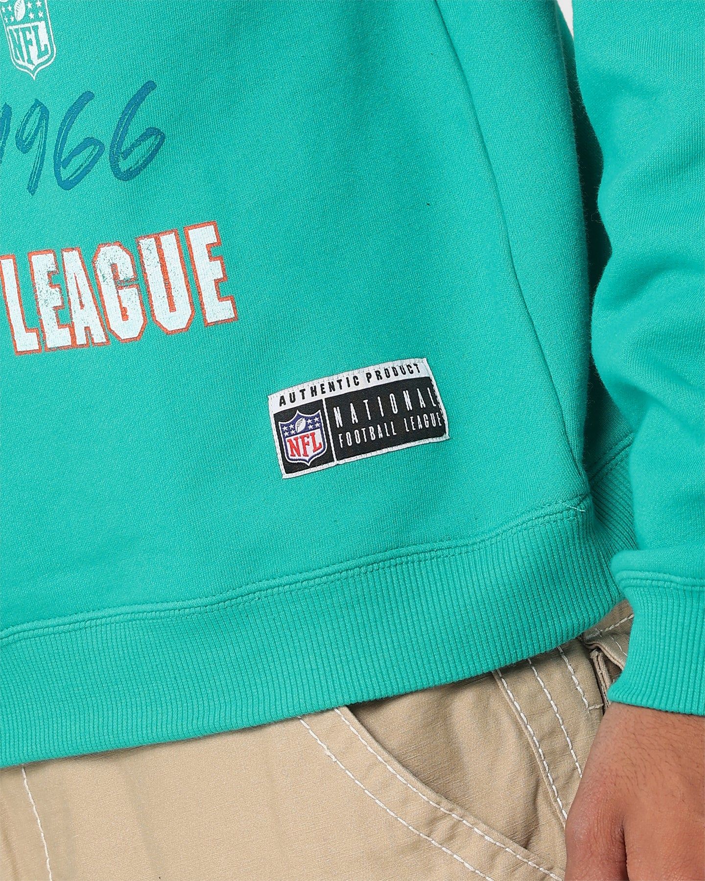 Majestic Athletic Miami Dolphins Stripe Crest Crewneck Faded Teal sold by Culture Kings product image thumbnail 7