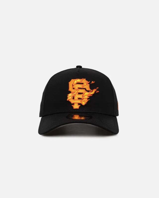 New Era San Francisco Giants 'Black Flame' 9FORTY A-Frame Snapback Black/Flame sold by Culture Kings