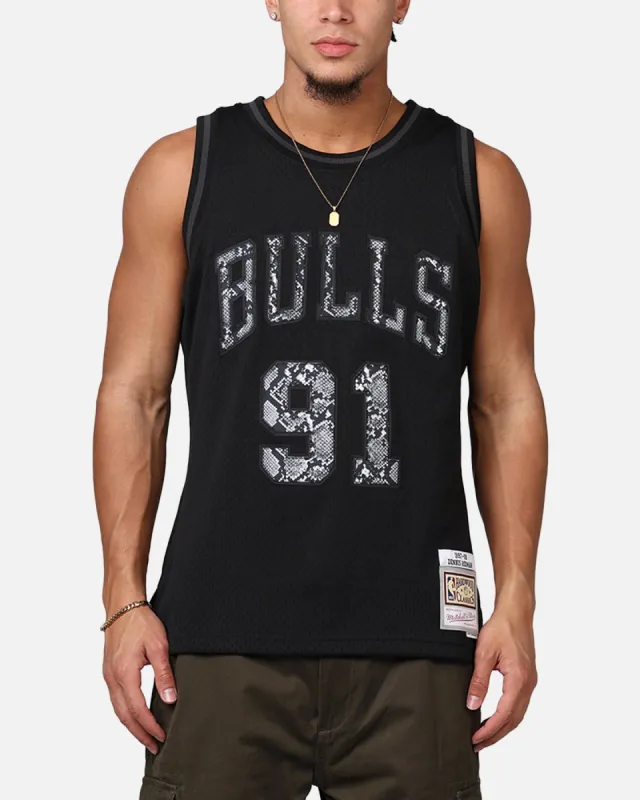 Mitchell & Ness Chicago Bulls Dennis Rodman '96-97 Leather Elegance Swing Jersey Black sold by Culture Kings