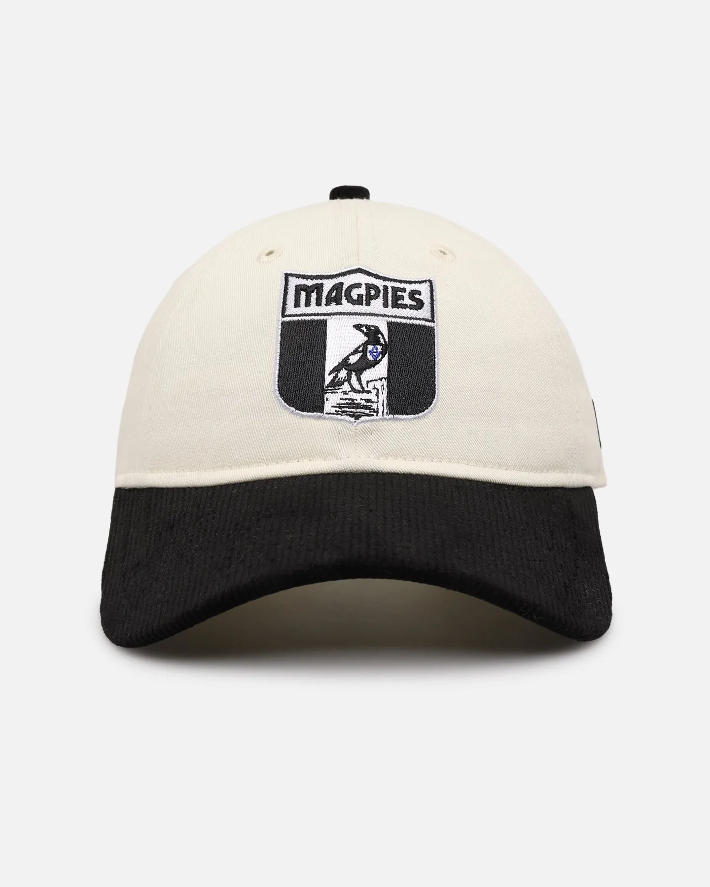 New Era Collingwood Magpies 9TWENTY Strapback Chrome White sold by Culture Kings