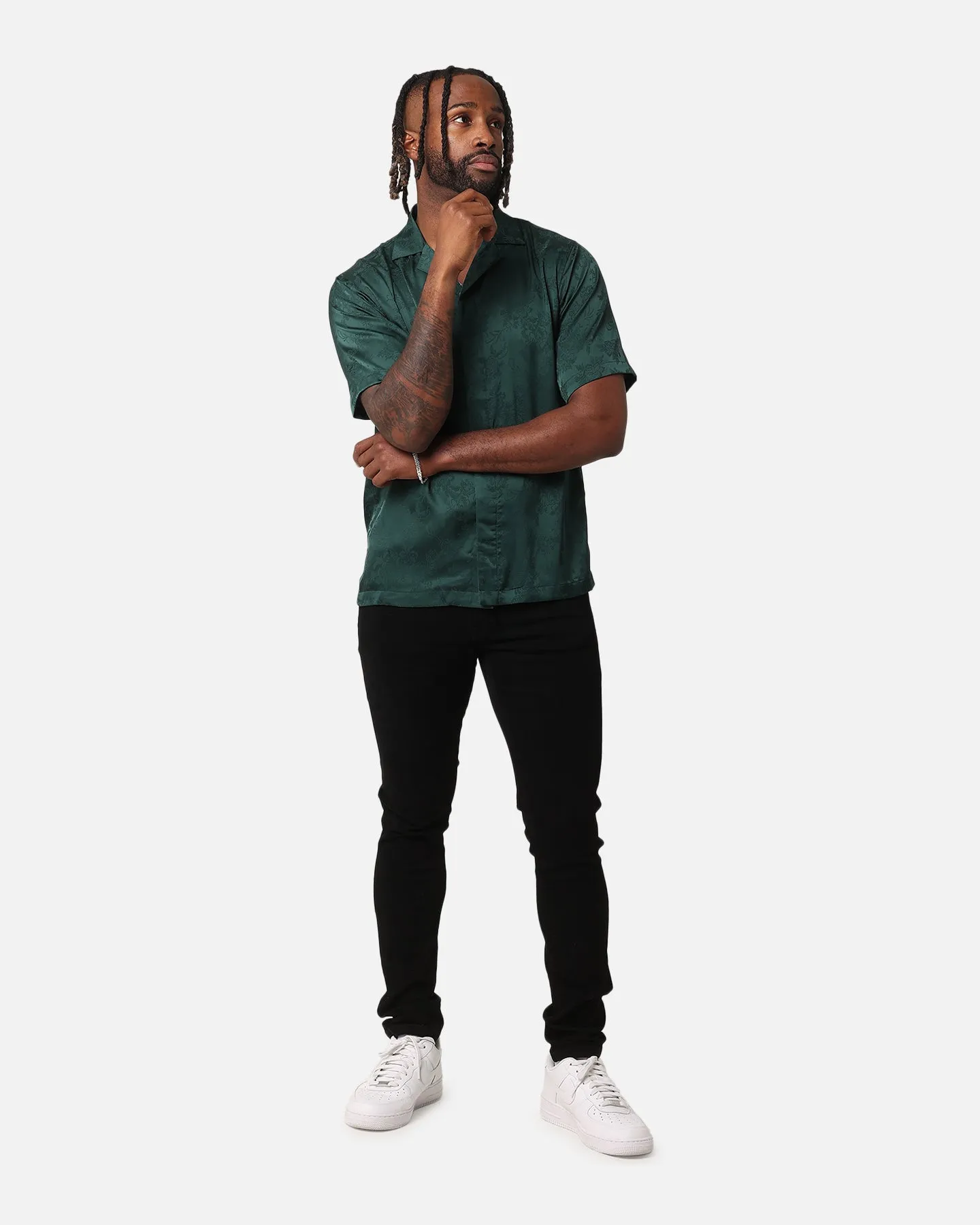 XXIII Carry Satin Button Up Shirt Dark Green sold by Culture Kings product image thumbnail 2