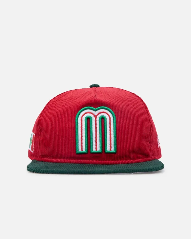 New Era Mexico National Baseball Team 'Mexican Cord Golfer' Corduroy Golfer Snapback Red/Green sold by Culture Kings