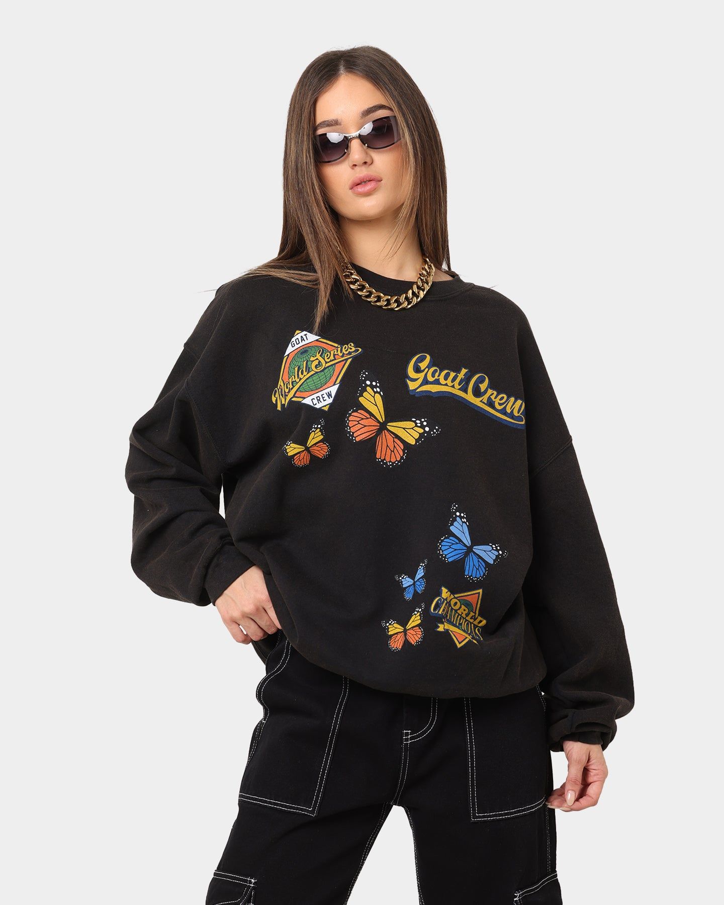 Goat Crew World Champs Vintage Crewneck Black Wash sold by Culture Kings