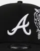 New Era Atlanta Braves 'Ornate Rose' 9FORTY A-Frame Snapback Black/White sold by Culture Kings