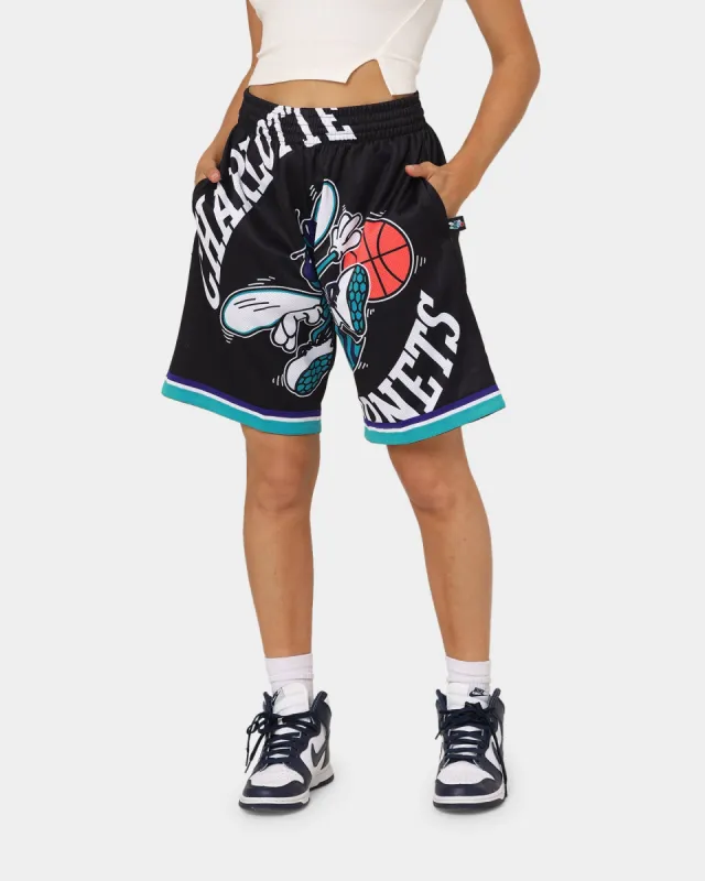 Mitchell & Ness Charlotte Hornets Blown Out Fashion Shorts Black sold by Culture Kings