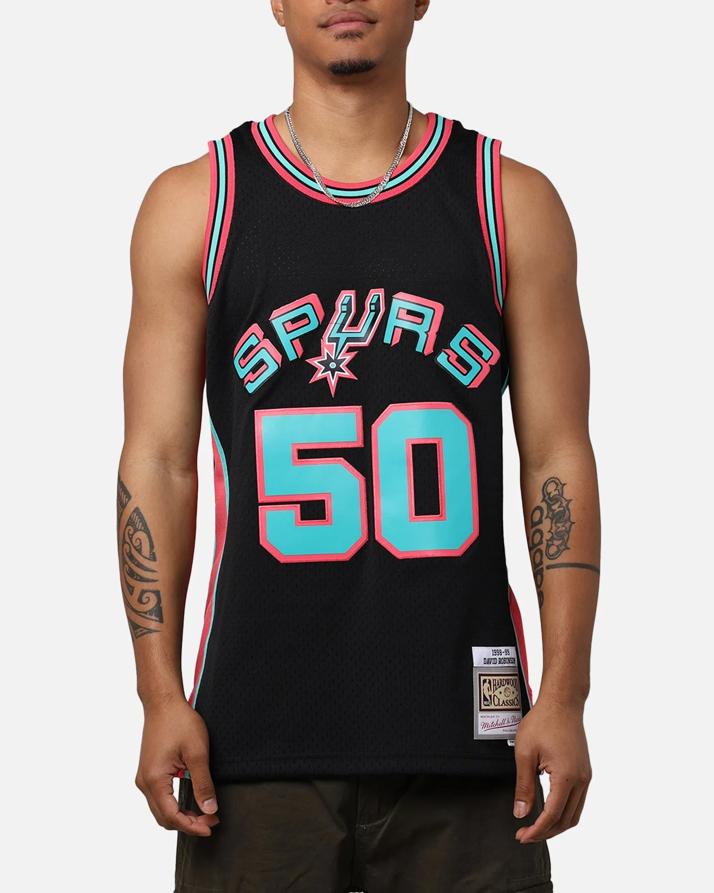 Mitchell & Ness San Antonio Spurs David Robinson 'Spurs 2014 Champs' City Edition '98-99 Swingman Jersey Black sold by Culture Kings product image thumbnail 2