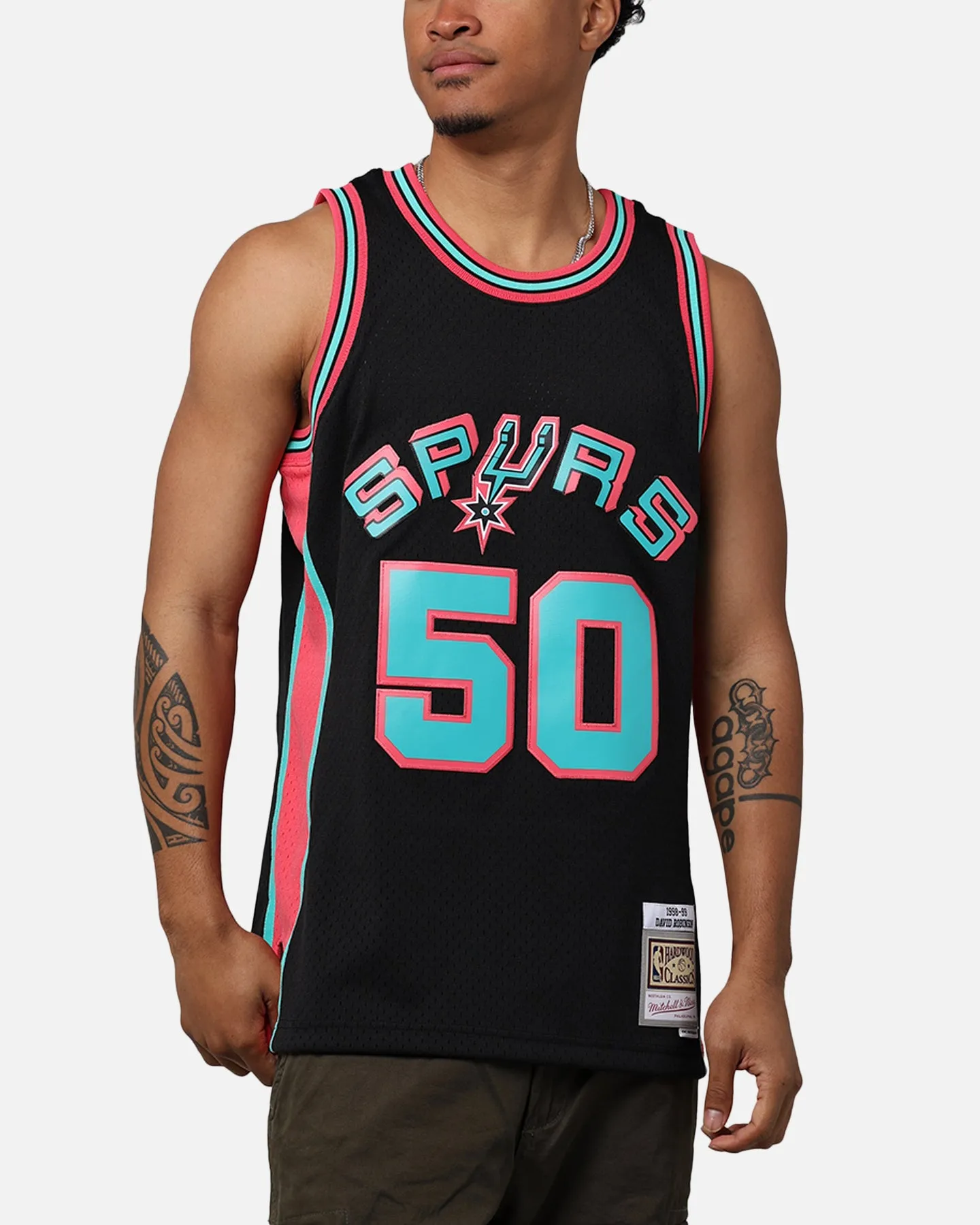 Mitchell & Ness San Antonio Spurs David Robinson 'Spurs 2014 Champs' City Edition '98-99 Swingman Jersey Black sold by Culture Kings