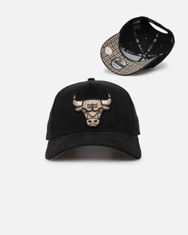 New Era Chicago Bulls 'Black Cord Plaid UV' 9FORTY A-Frame Snapback Black/Plaid sold by Culture Kings