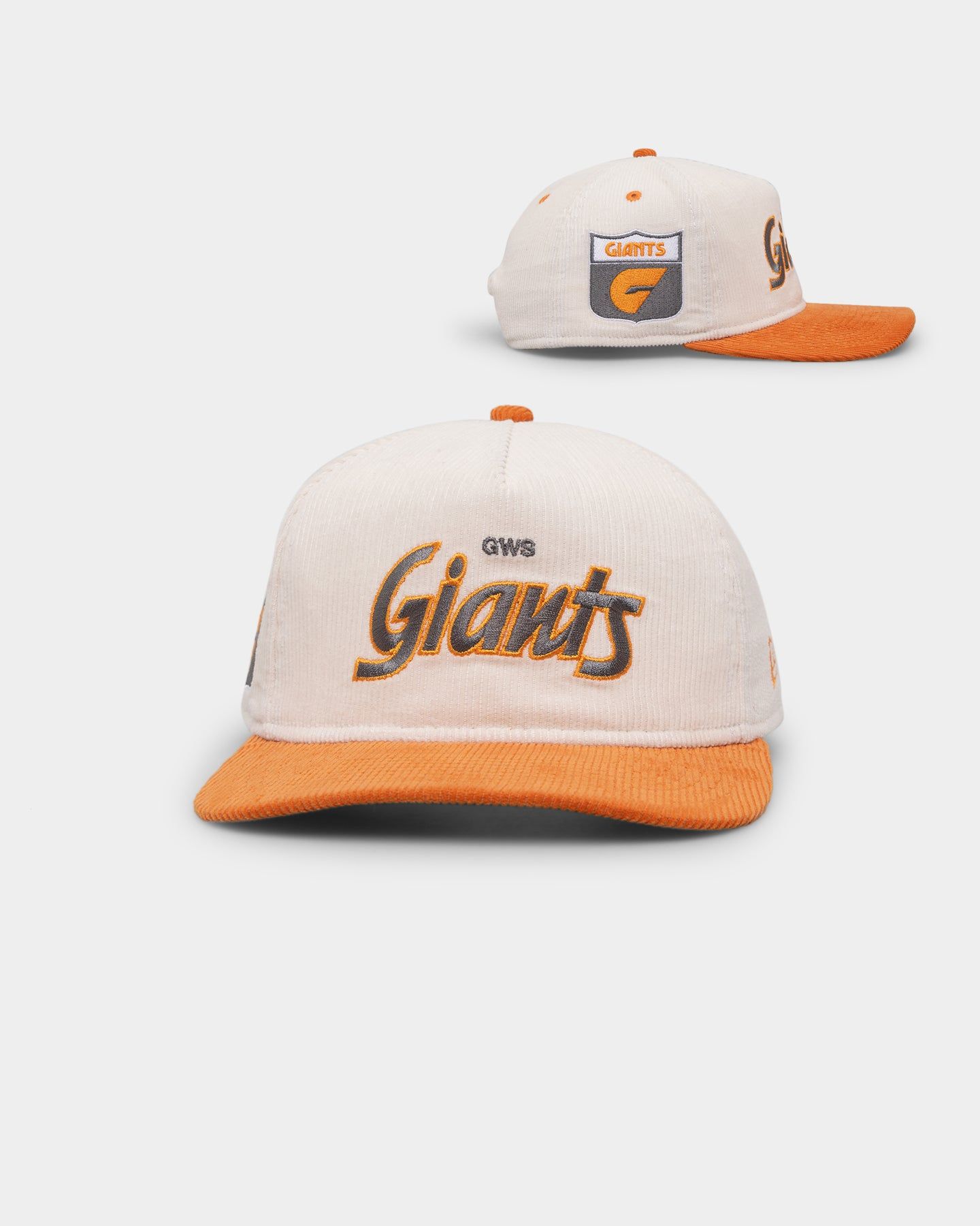 New Era GWS Giants "AFL Cord Script" Golfer Snapback Chrome/OTC sold by Culture Kings
