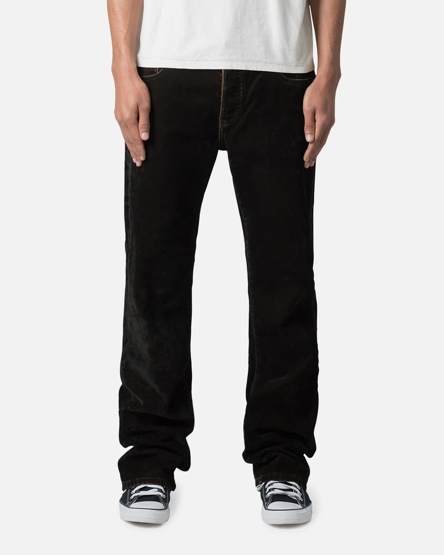 MNML B577 Suede Flare Denim Jeans Brown sold by Culture Kings