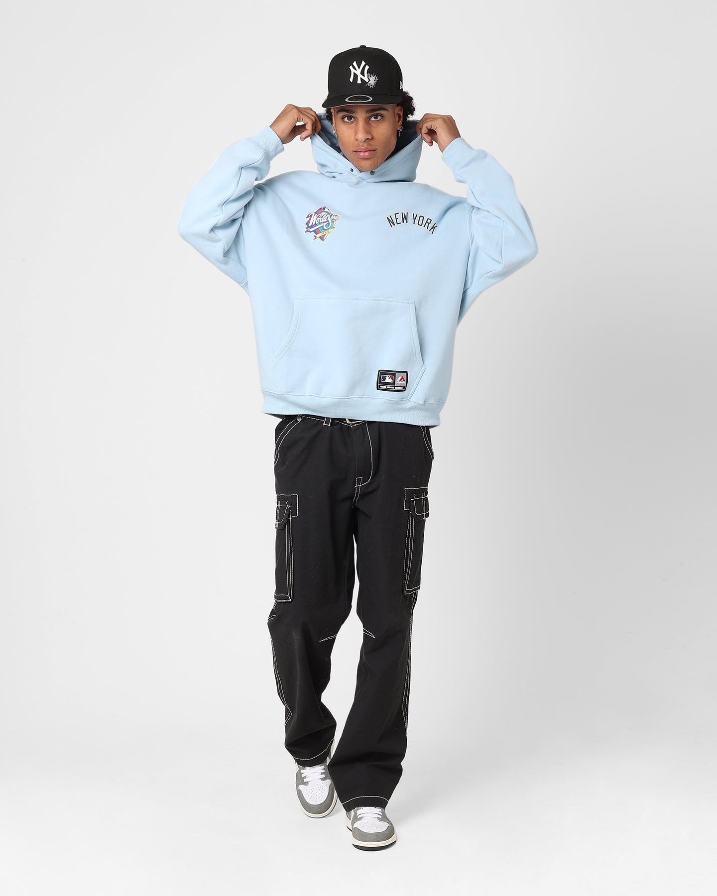 Majestic Athletic New York Yankees Vintage Athletic Pop Neck Hoodie Glacial Blue sold by Culture Kings product image thumbnail 2