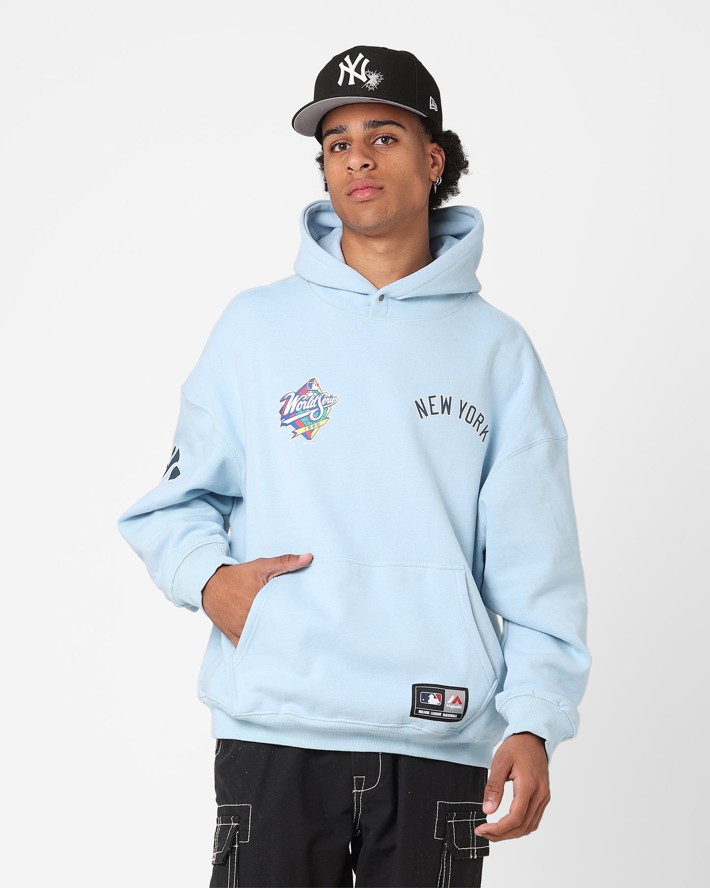 Majestic Athletic New York Yankees Vintage Athletic Pop Neck Hoodie Glacial Blue sold by Culture Kings