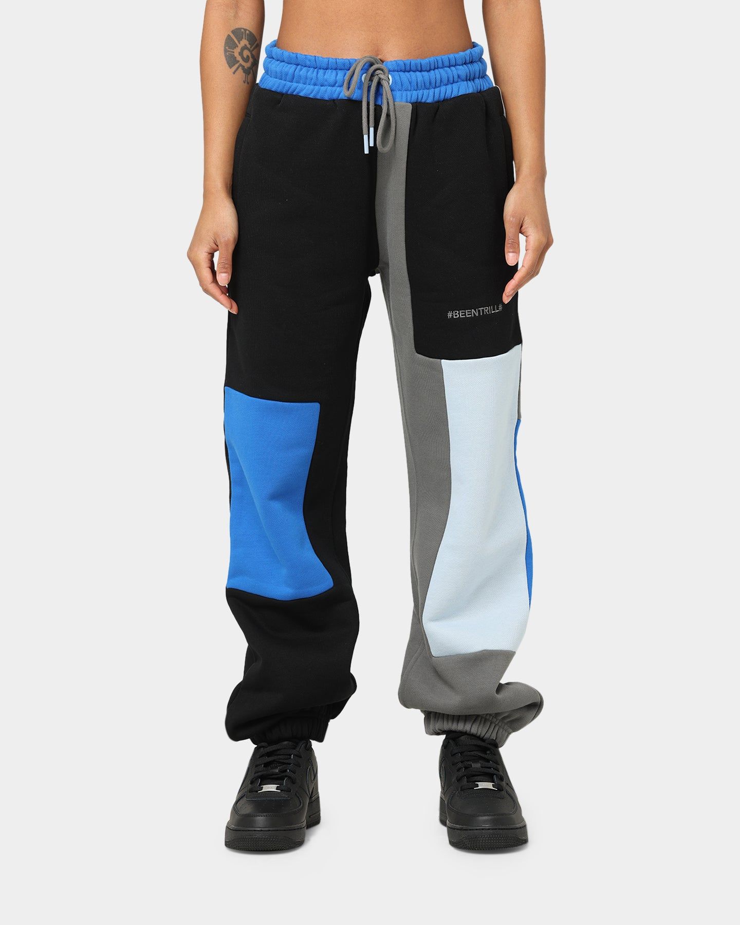 BEENTRILL Patchwork Sweat Pants Blue/Black sold by Culture Kings product image thumbnail 3