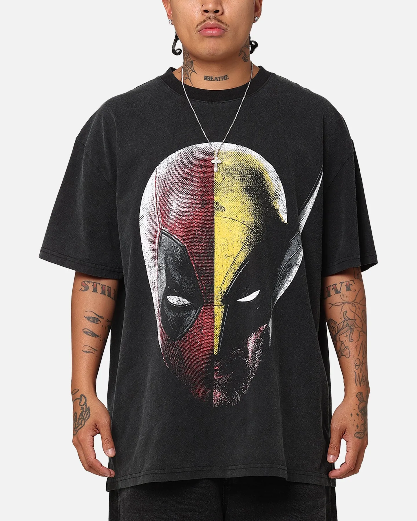 Goat Crew Marvel Deadpool and Wolverine Heavy T-Shirt Vintage Black sold by Culture Kings