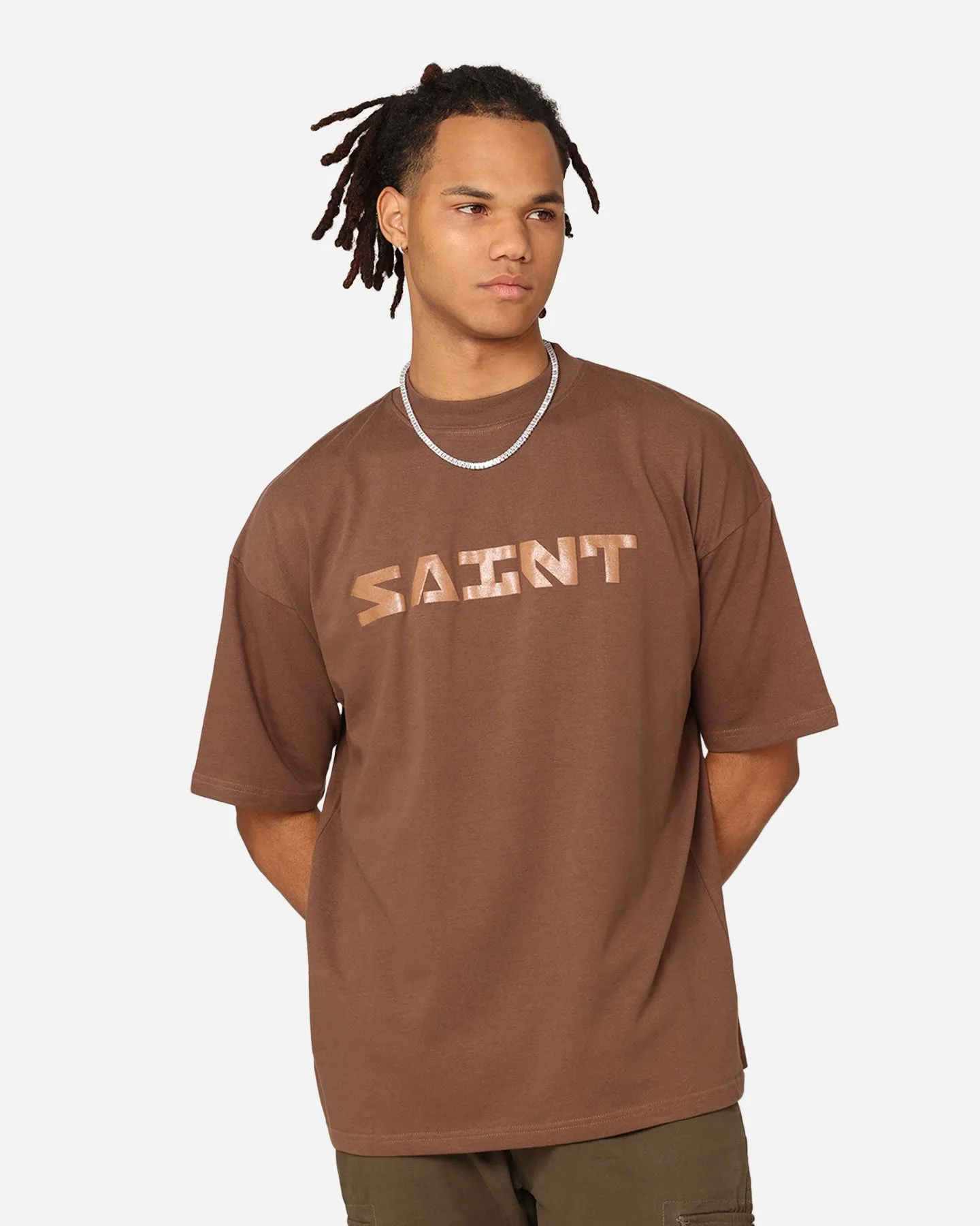 Saint Morta Scripture Mock Neck T-Shirt Brown sold by Culture Kings