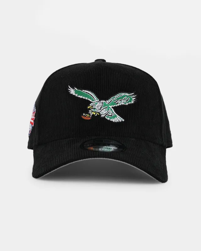 New Era Philadelphia Eagles 'NFL Season' Corduroy 9FORTY A-Frame Snapback Black/OTC sold by Culture Kings