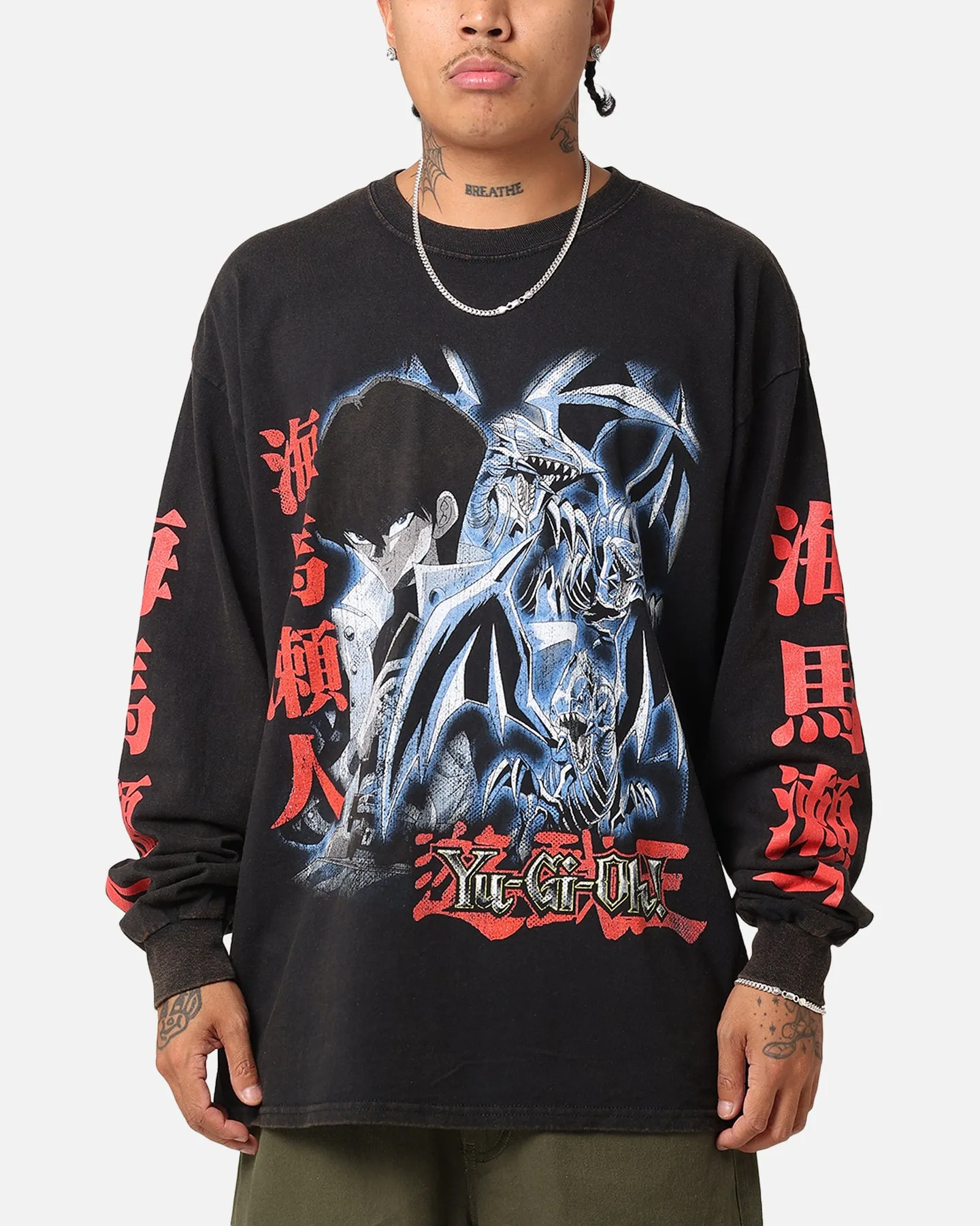 Goat Crew X Yu-Gi-Oh! Seto Kaiba Long Sleeve T-Shirt Black Wash sold by Culture Kings