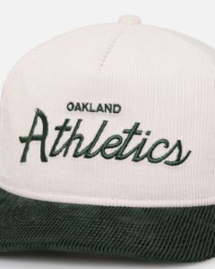 New Era Oakland Athletics 'Currency Corduroy' Golfer Pre-Curved Snapback Chrome White sold by Culture Kings