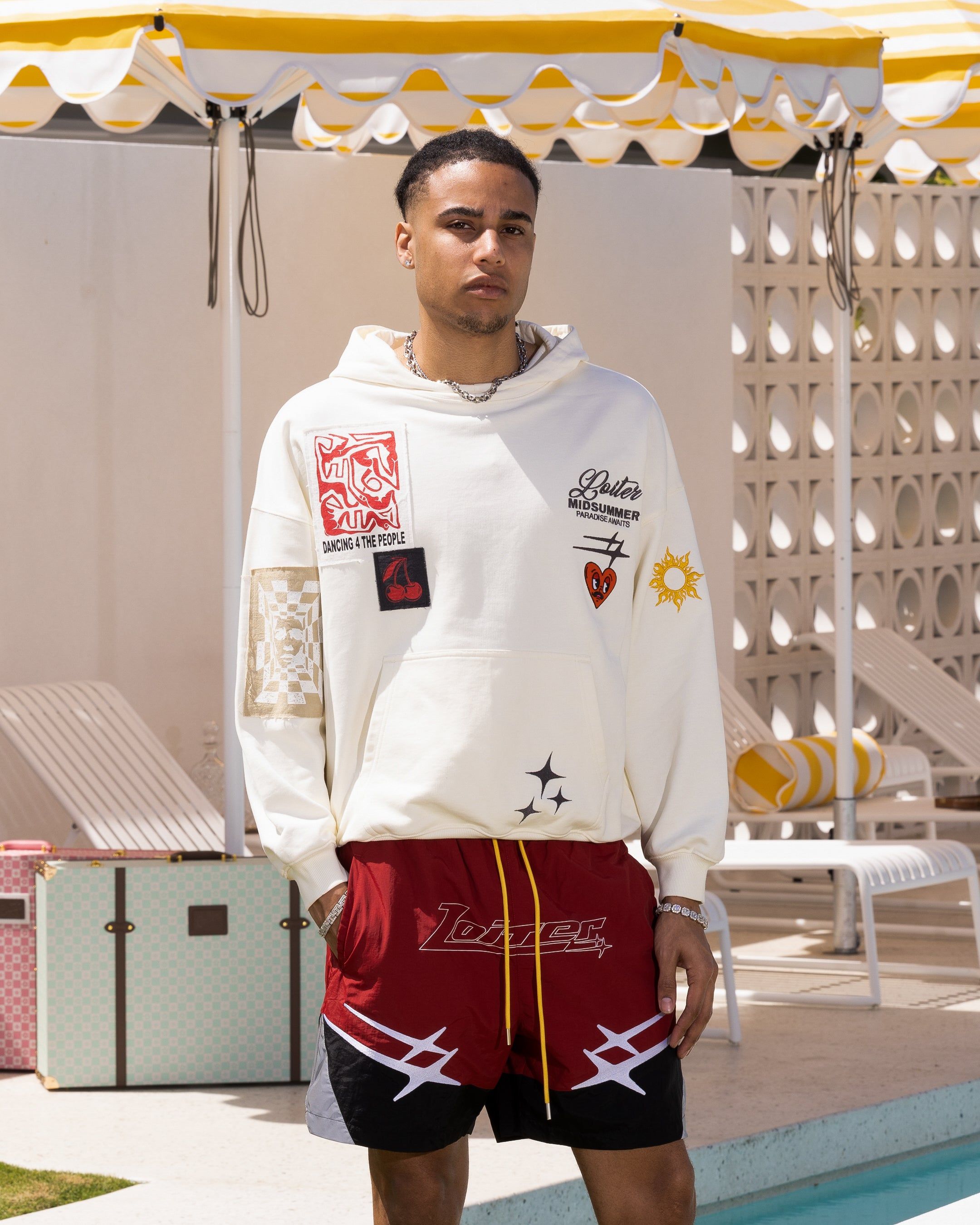 Loiter Patchwork Hoodie Off White sold by Culture Kings